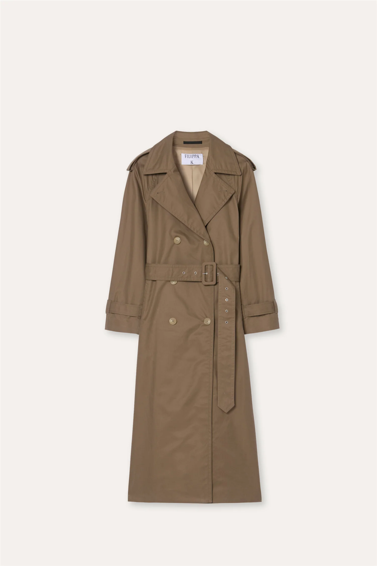 Cotton Trench Coat Taupe Beige