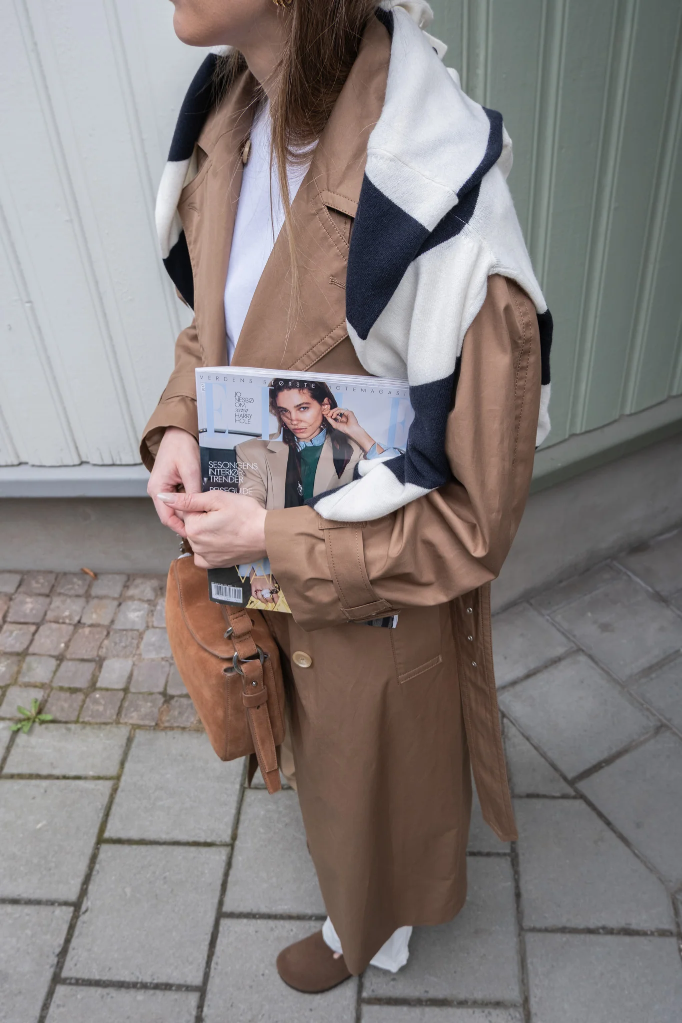 Cotton Trench Coat Taupe Beige - Image 7