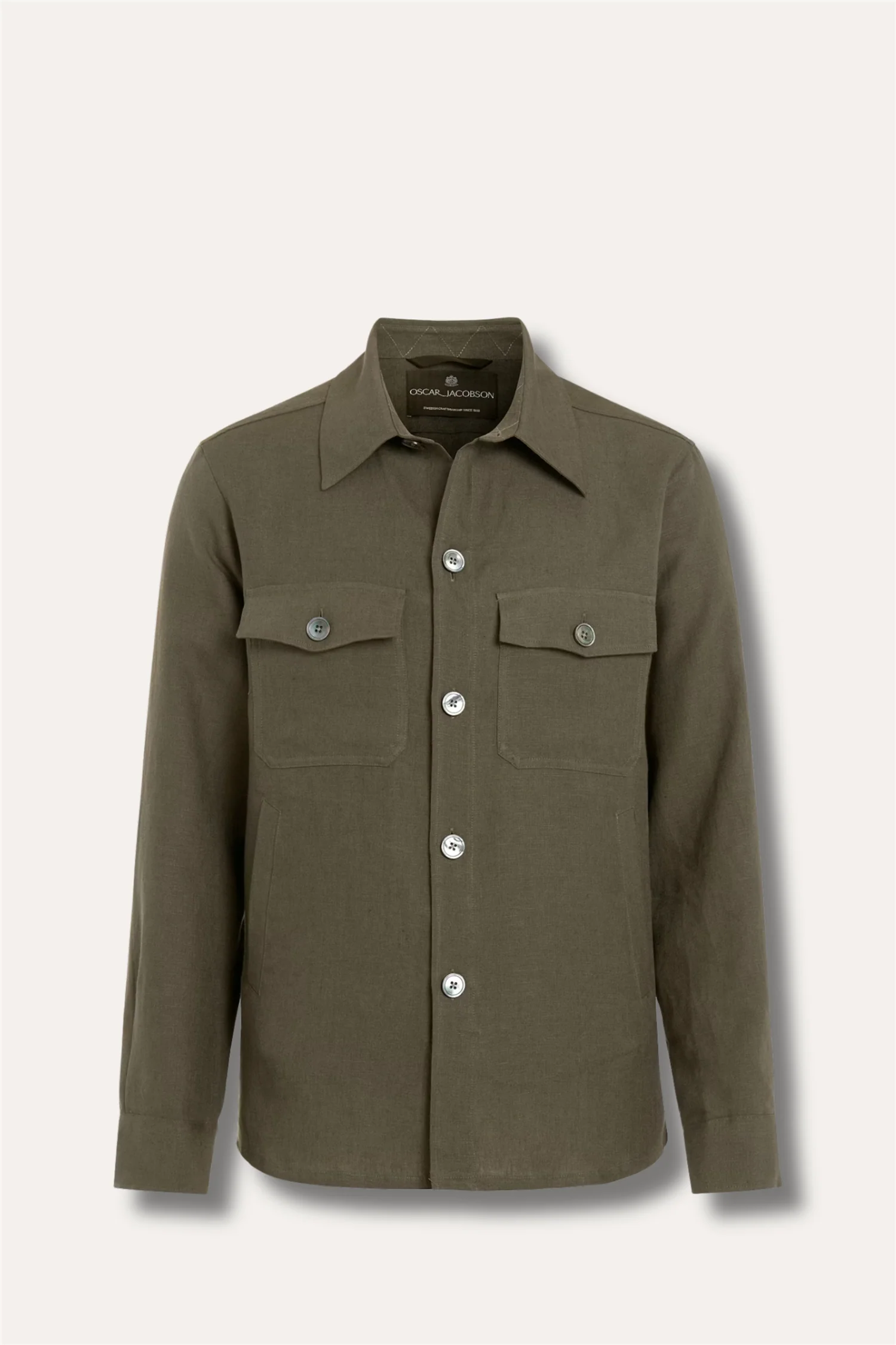 Maverick Linen Jacket Army Green