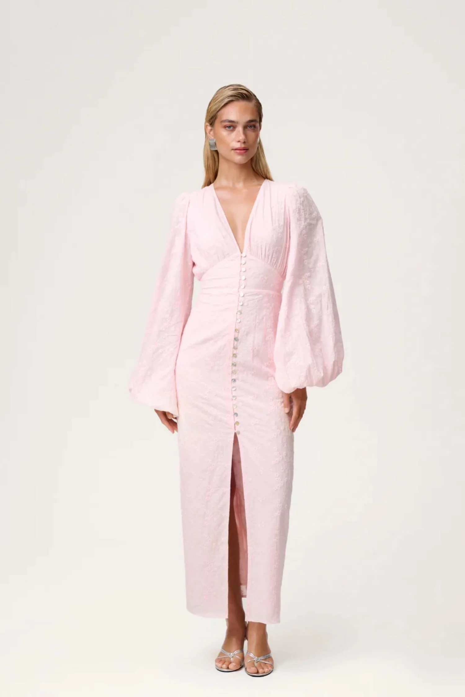 Positano Dress- Pink Embroidery