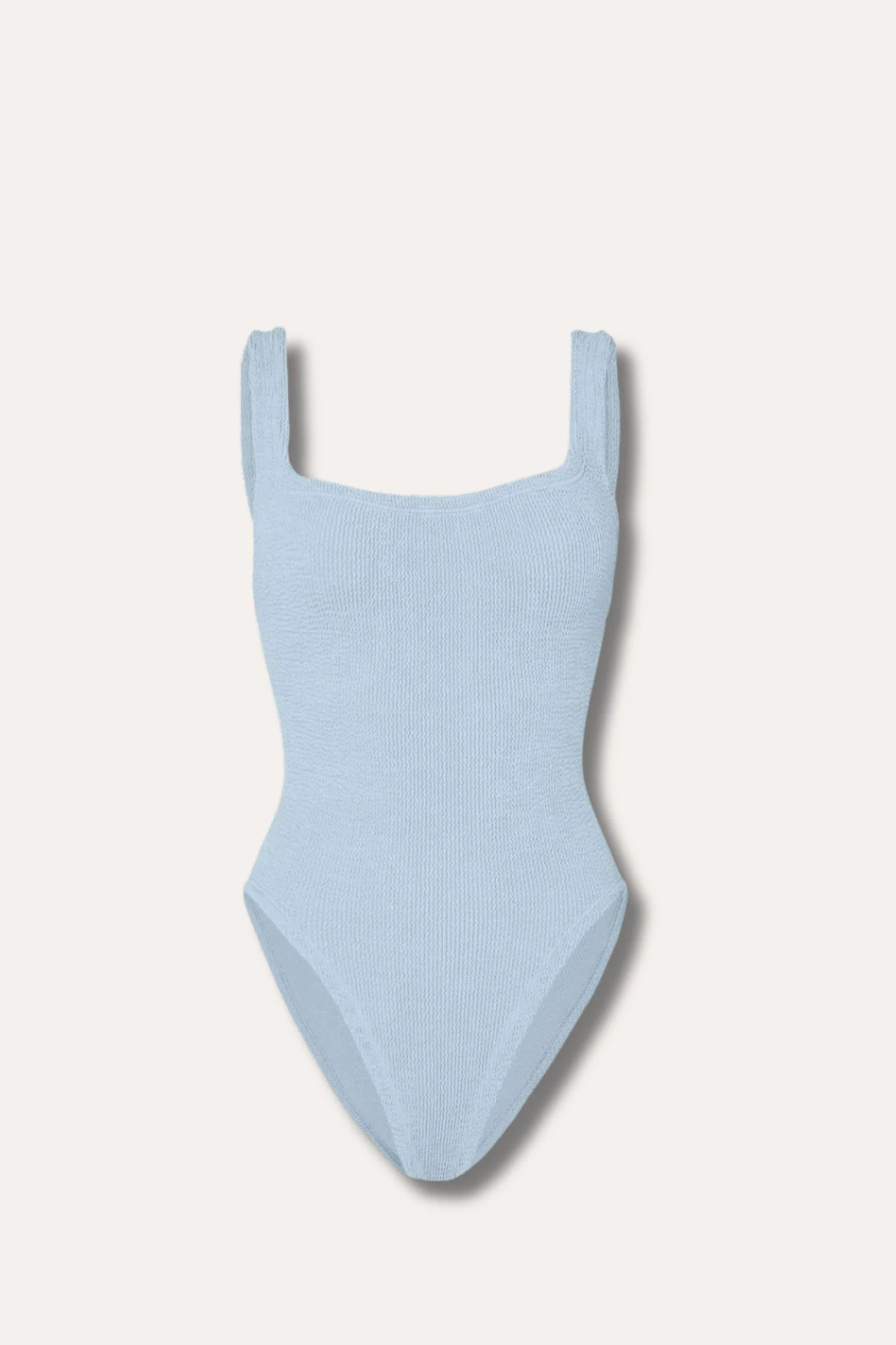 Square Neck Swim- Metallic Ice Blue