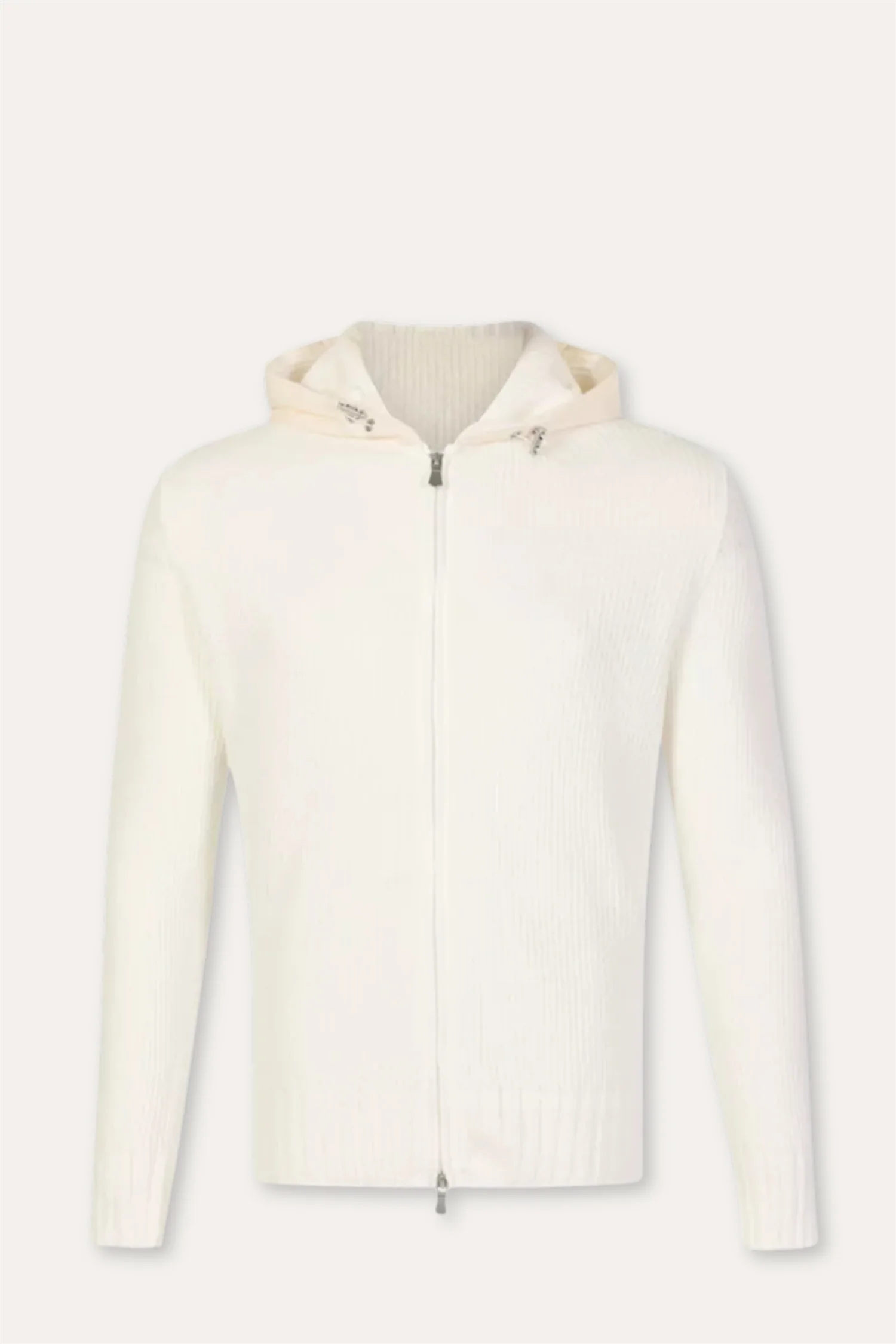 Full-Zip Cotton Hood White/Cream