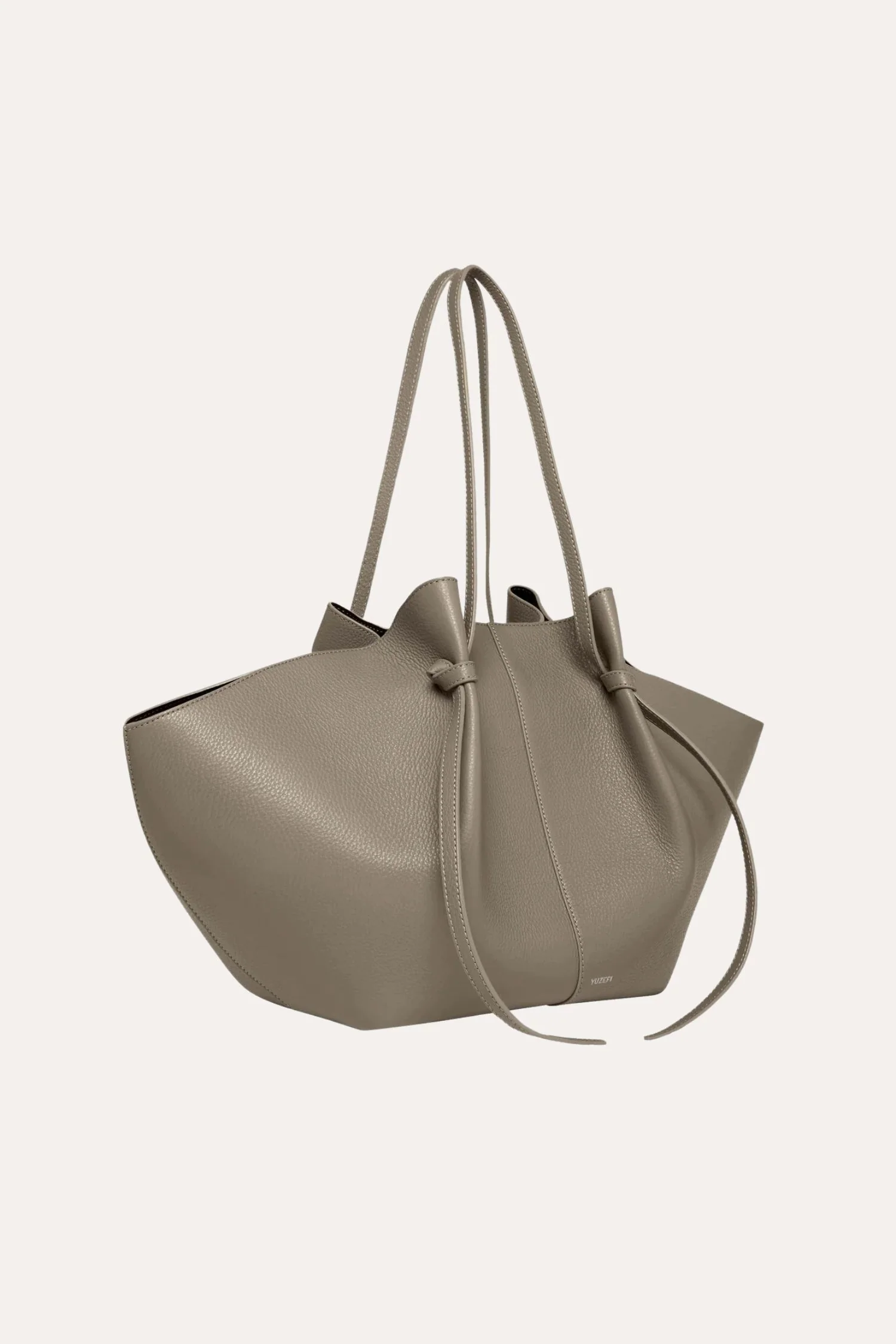 Large Mochi- Taupe Pebble Grained Leather - Image 3