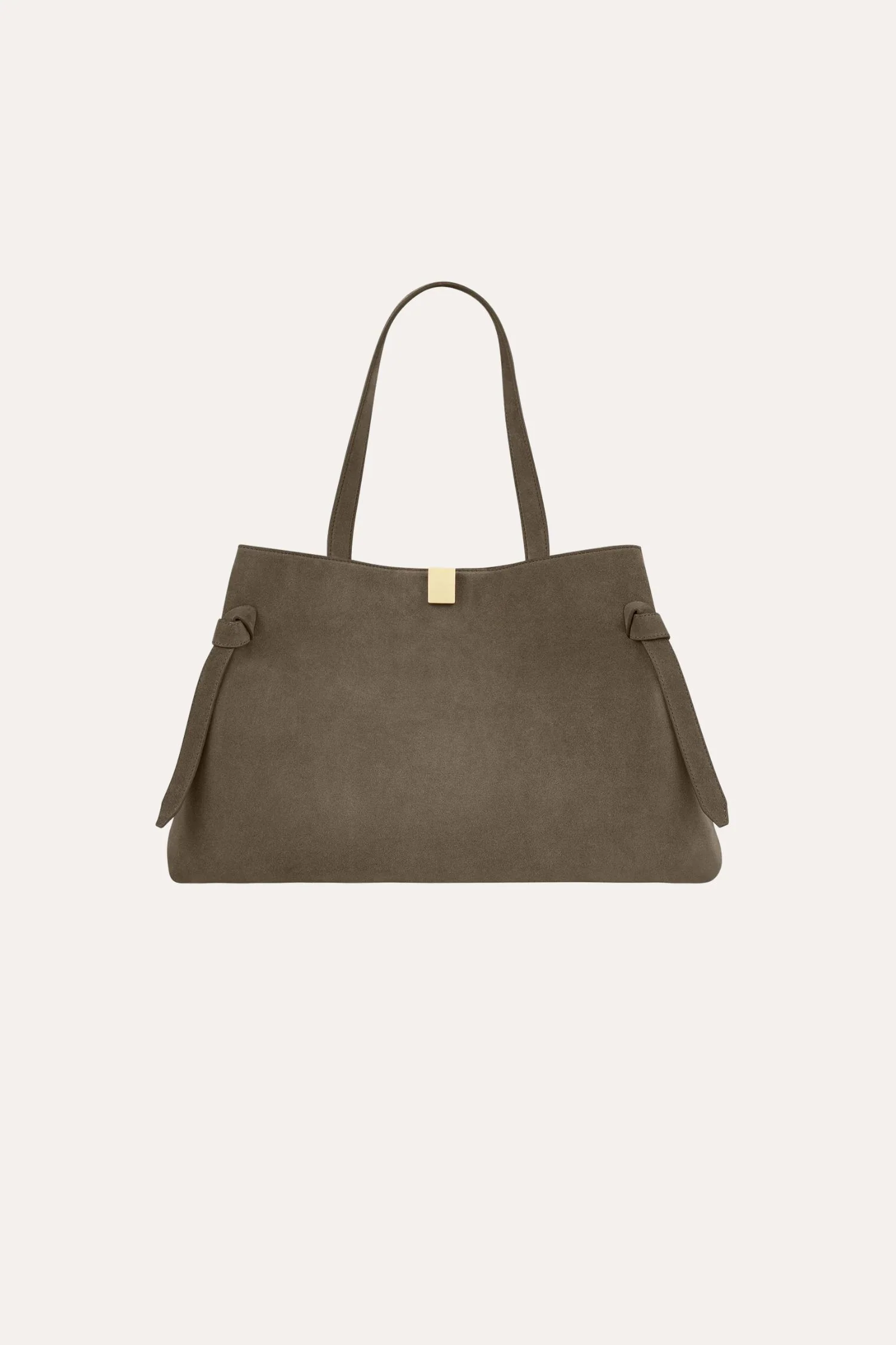 Gyoza Tote- Taupe Suede