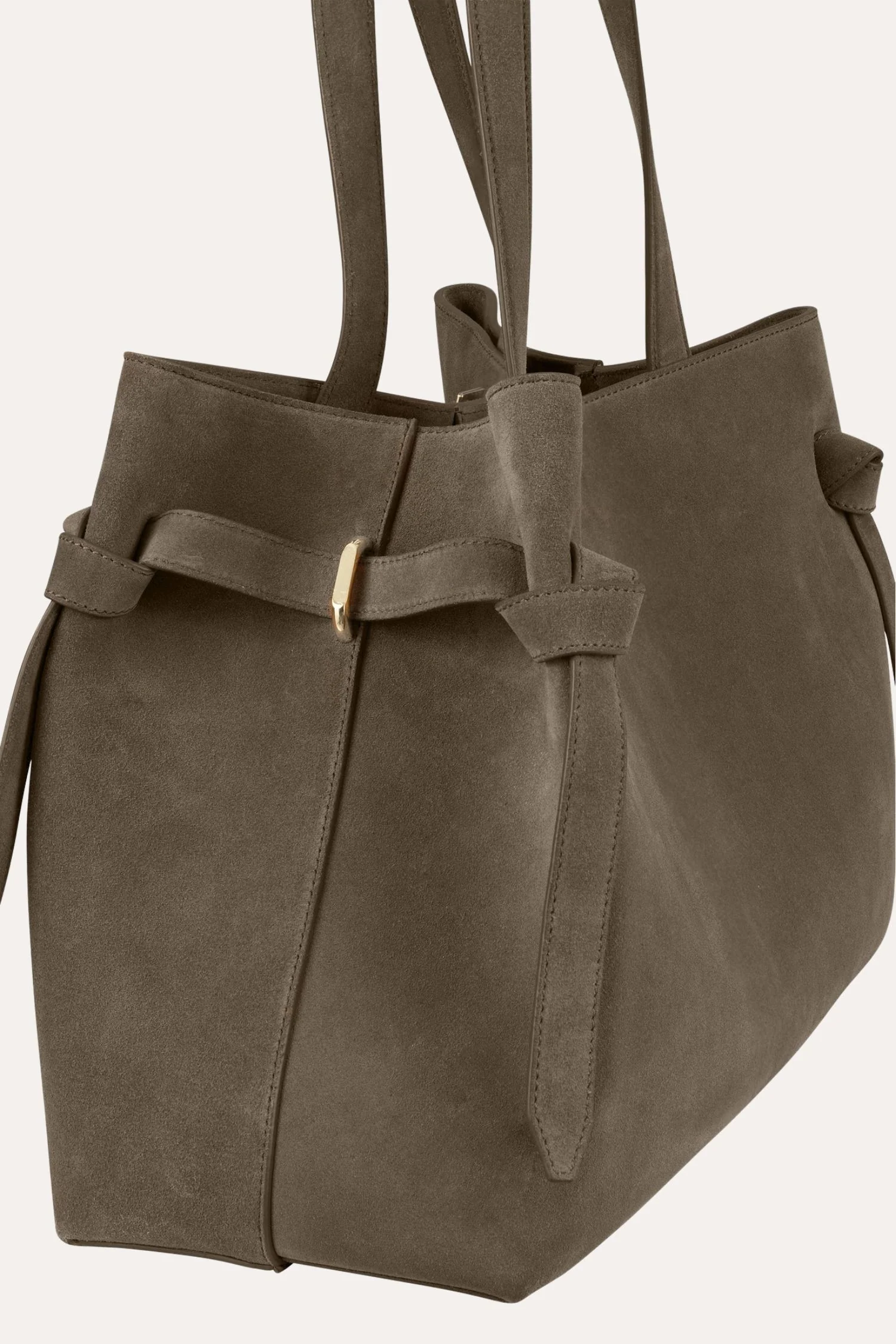 Gyoza Tote- Taupe Suede - Image 3