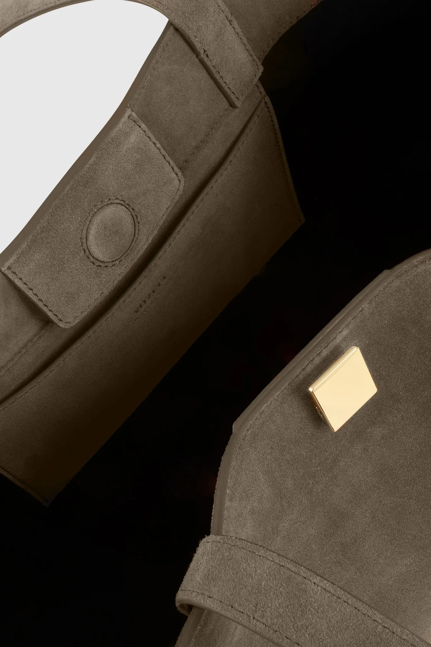 Gyoza Tote- Taupe Suede - Image 4