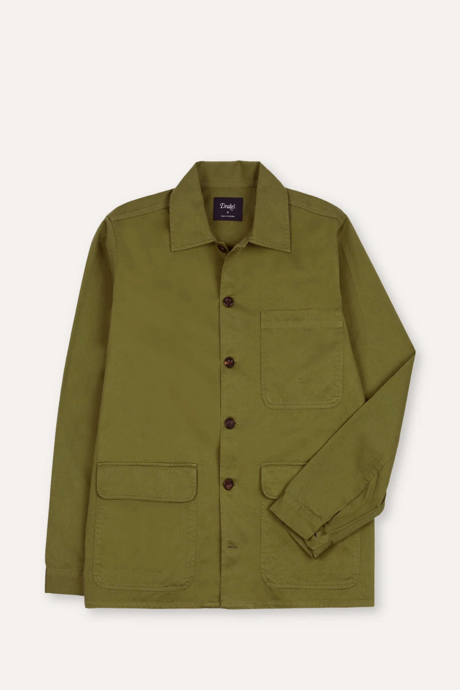 Cotton Twill Three-Pocket Overshirt Green