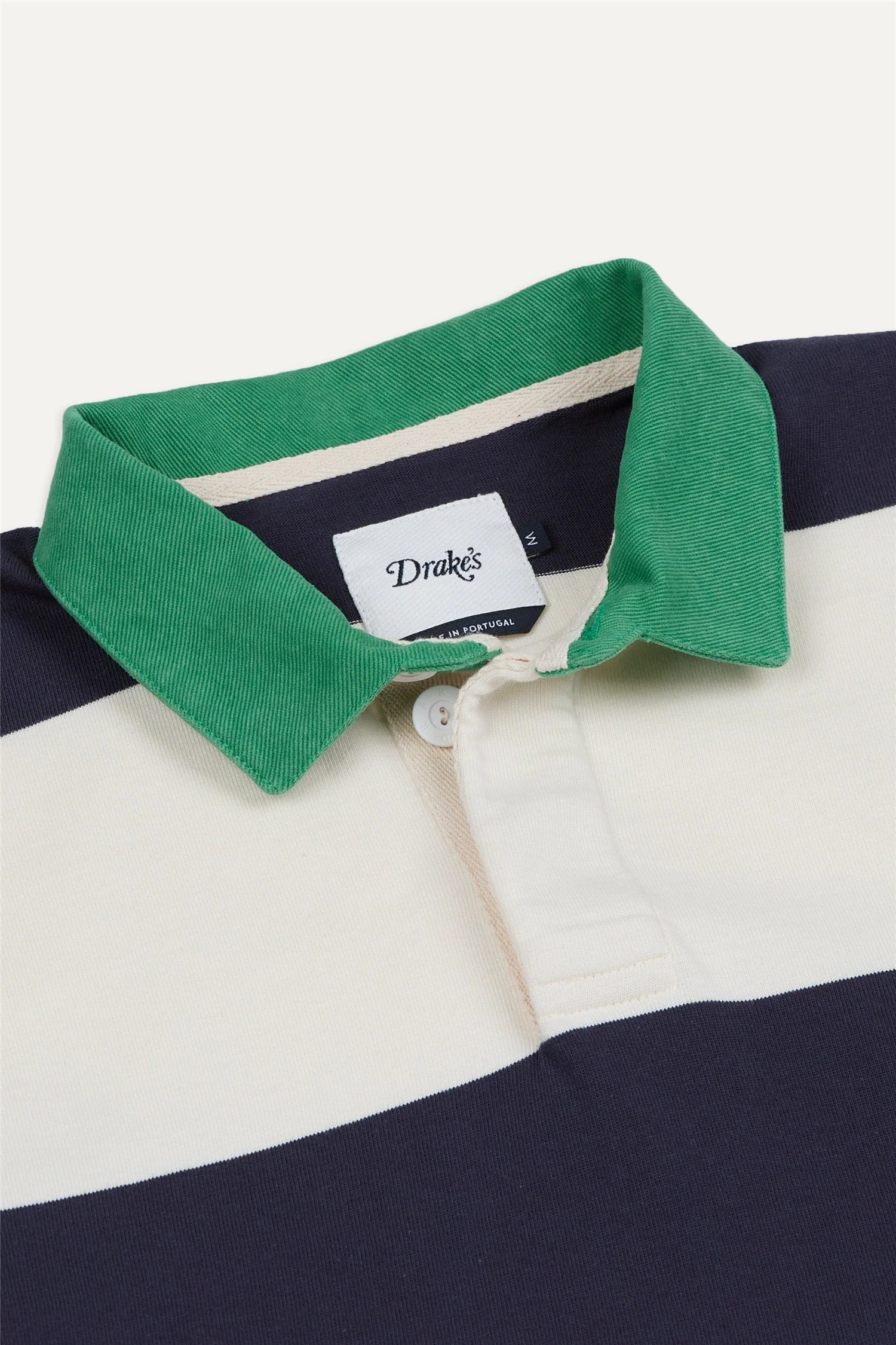 Dual Block Stripe Rugby White & Navy - Image 3