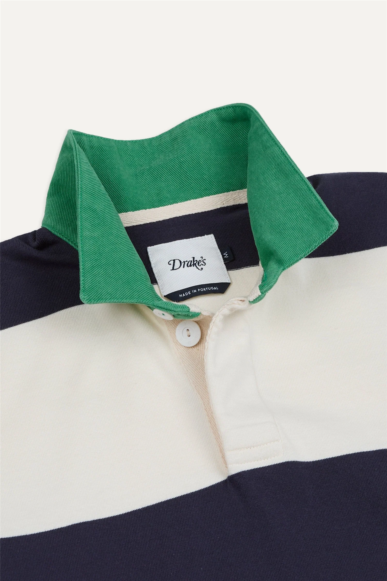 Dual Block Stripe Rugby White & Navy - Image 4
