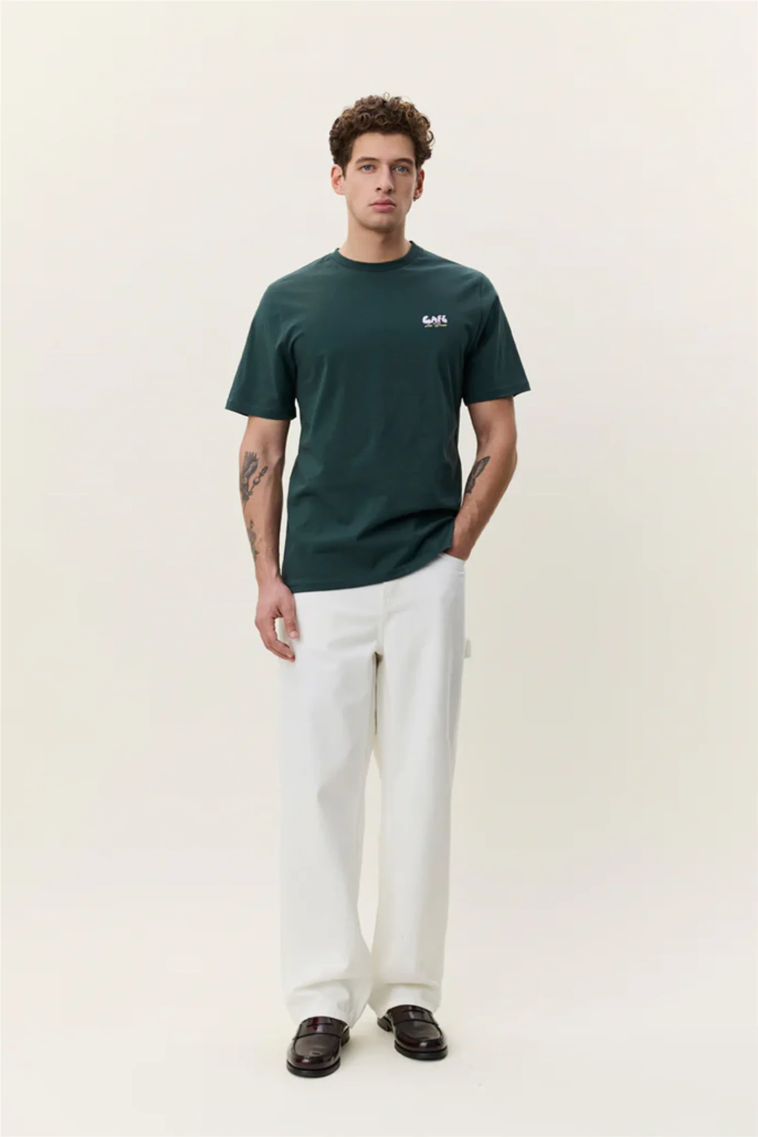 Café T-Shirt Pine Green - Image 3