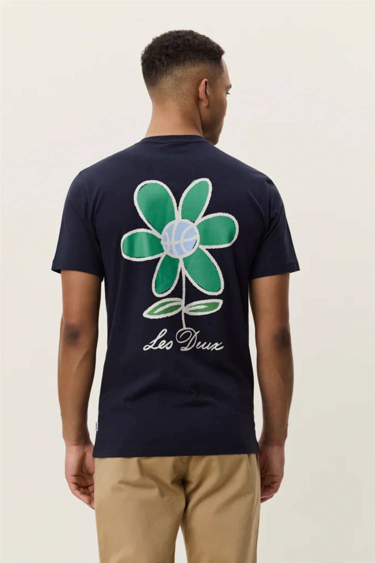 Flower T-Shirt Dark Blue Night - Image 6
