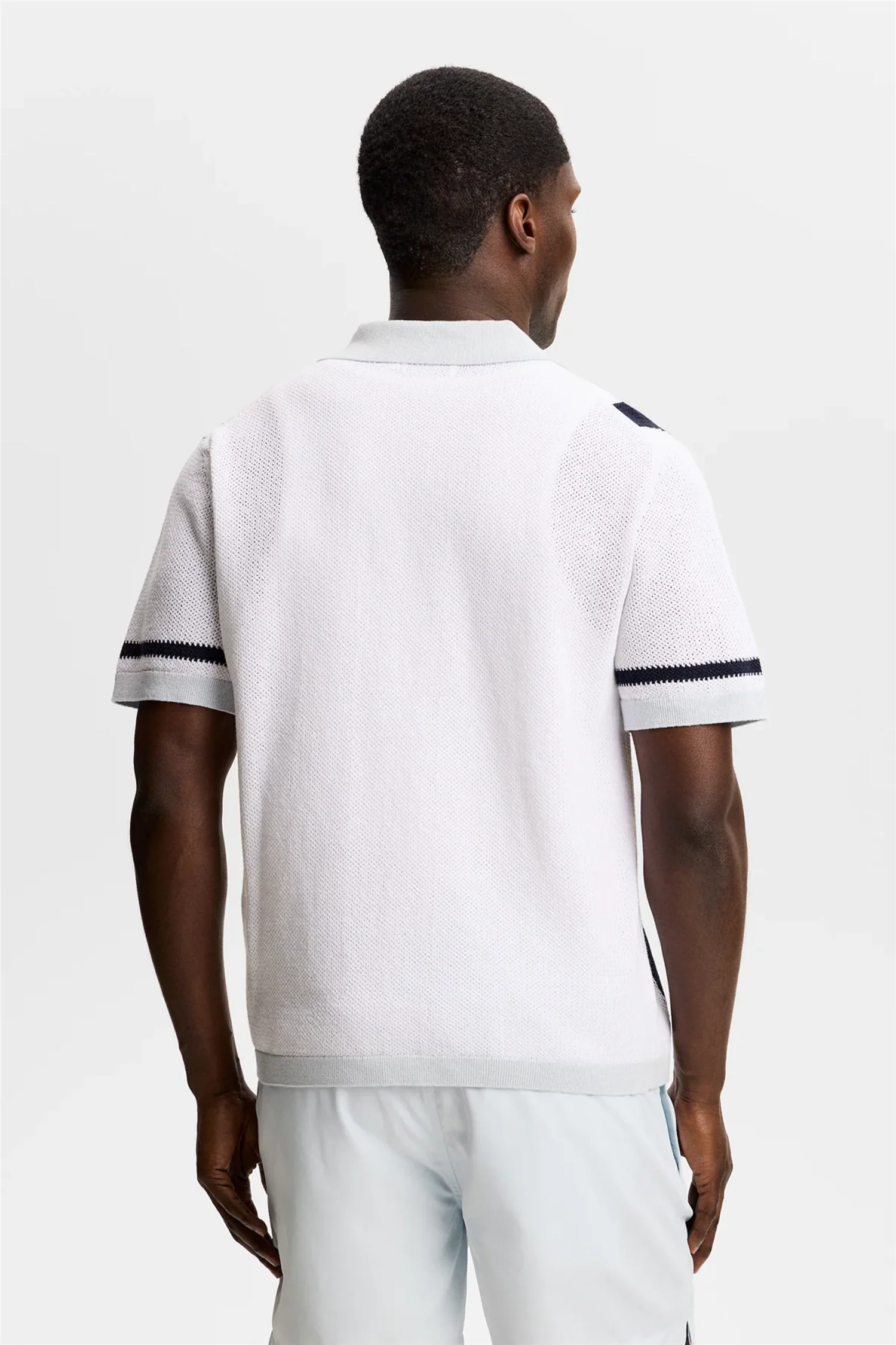 Remus Resort Collar Knit Polo Skywriting - Image 3
