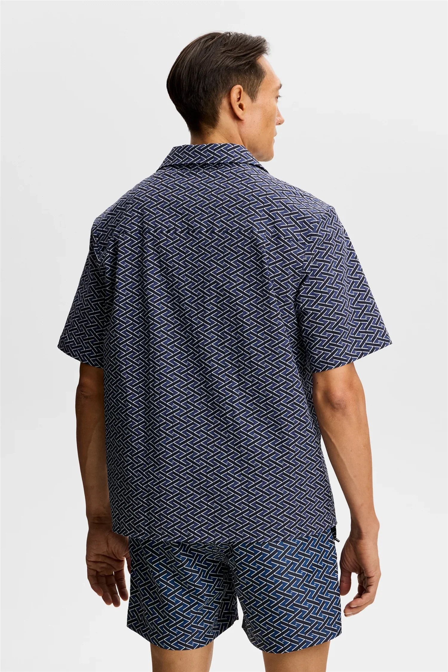 Donso Geo Resort Shirt Ladder Estate Navy - Image 3