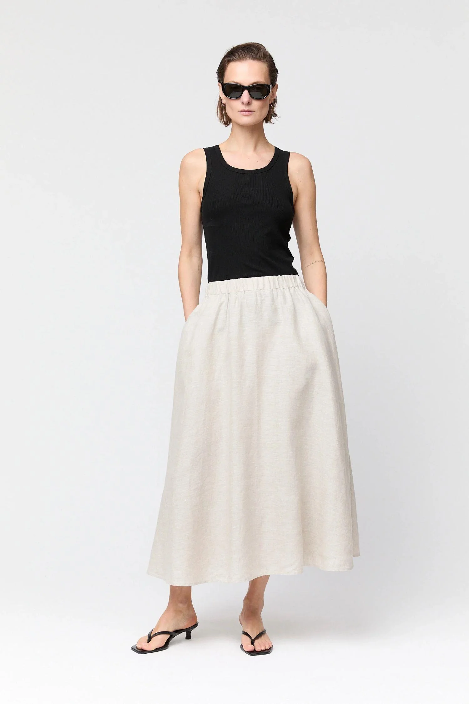 Linen Isabella Skirt- Naural Linen - Image 3