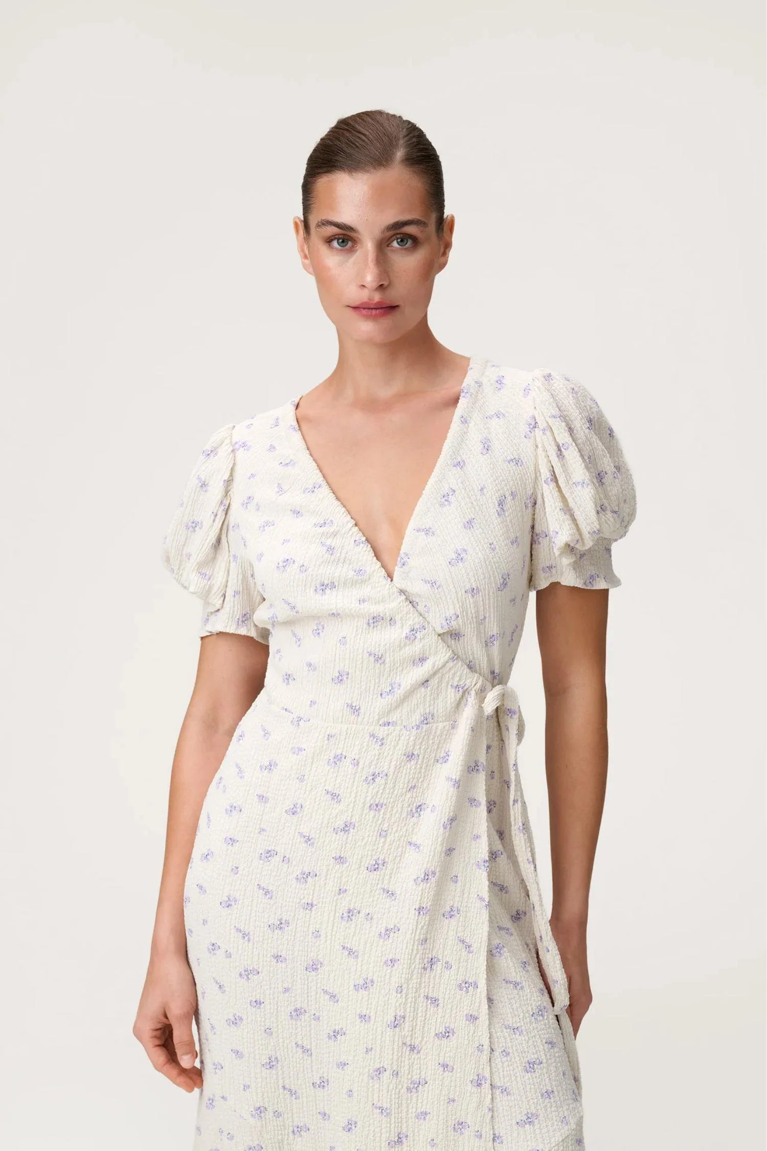 Ferrone Midi Dress Lavender Rose/ White Cream - Image 3