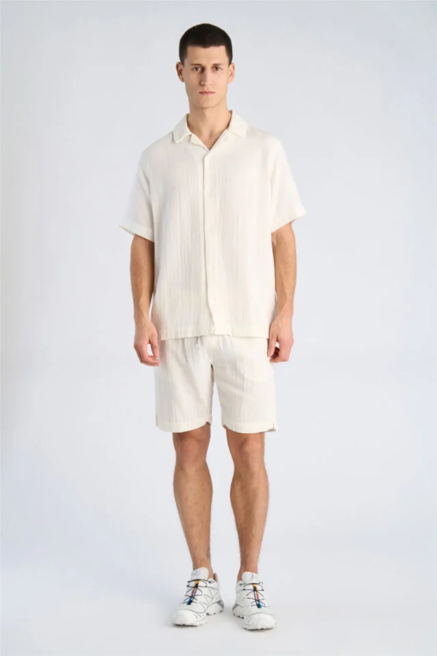 Cotton Muslin Resort Shirt S/S Off White - Image 3