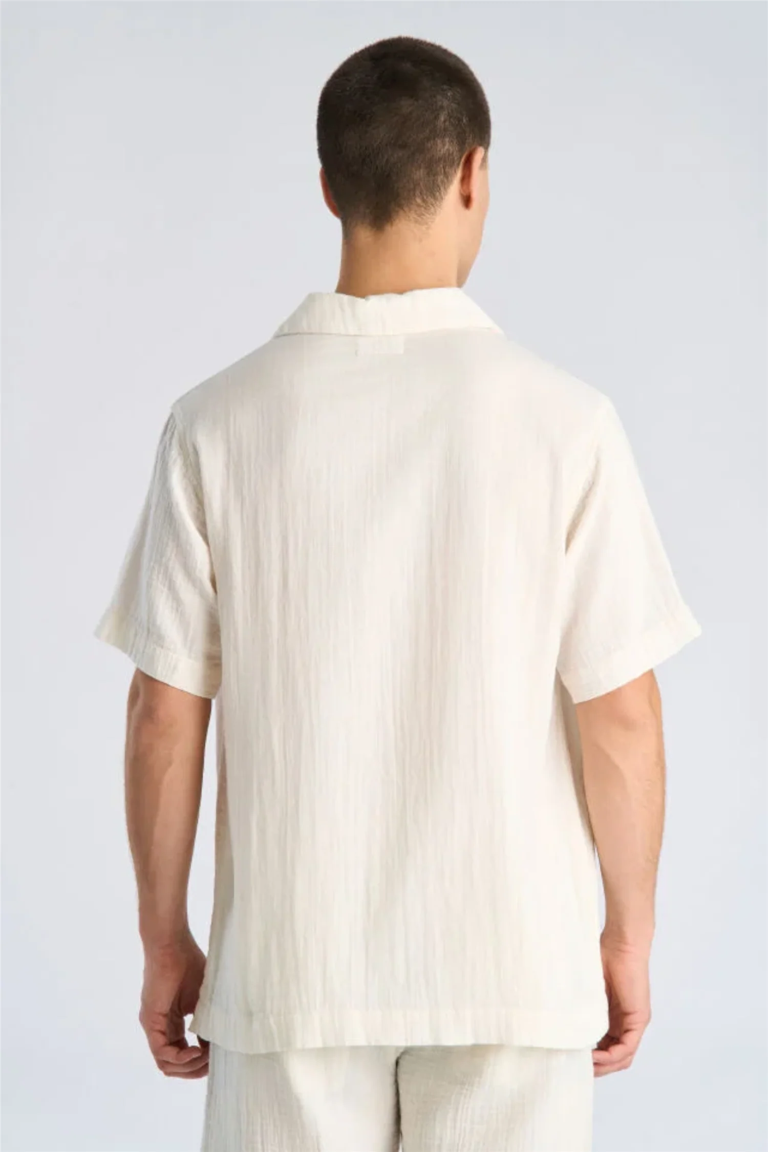Cotton Muslin Resort Shirt S/S Off White - Image 5