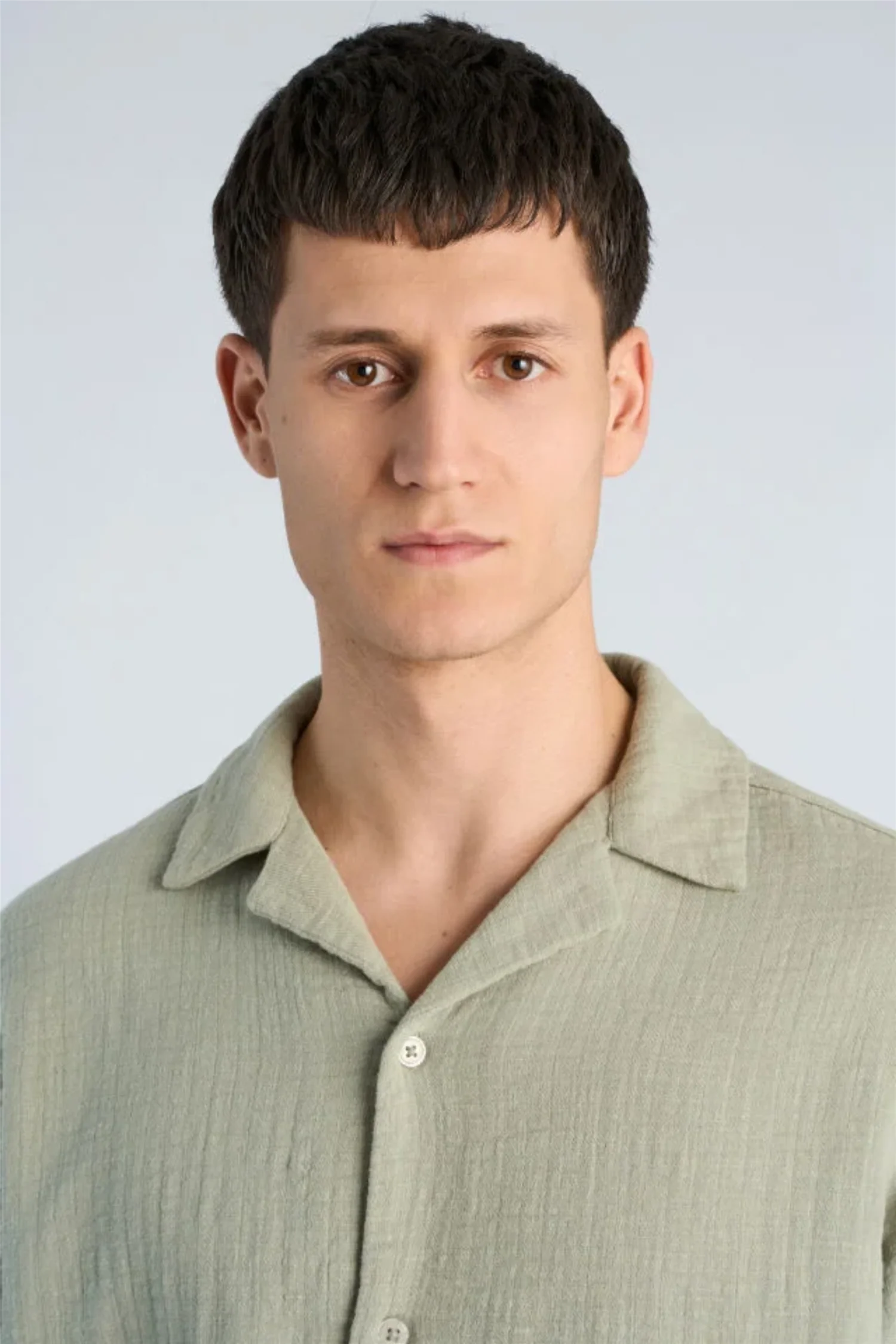 Cotton Muslin Resort Shirt S/S Dusty Olive - Image 6