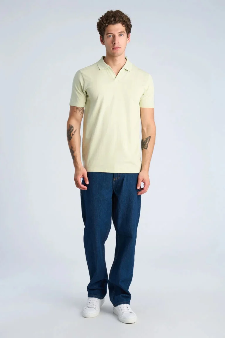Stretch Polo Shirt S/S Soft Green - Image 4