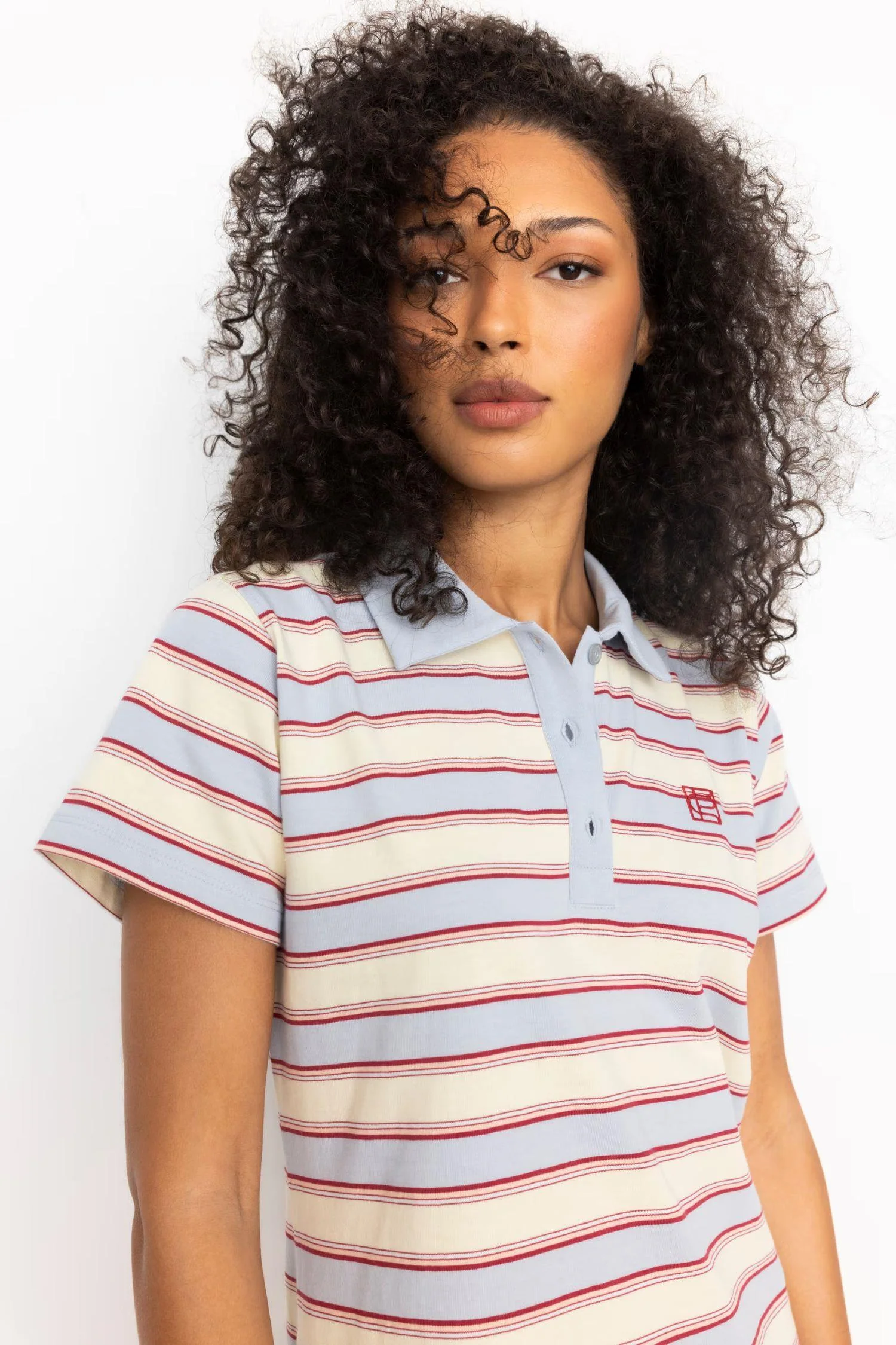 Emma Polo Dress - Ocean Stripe - Image 2