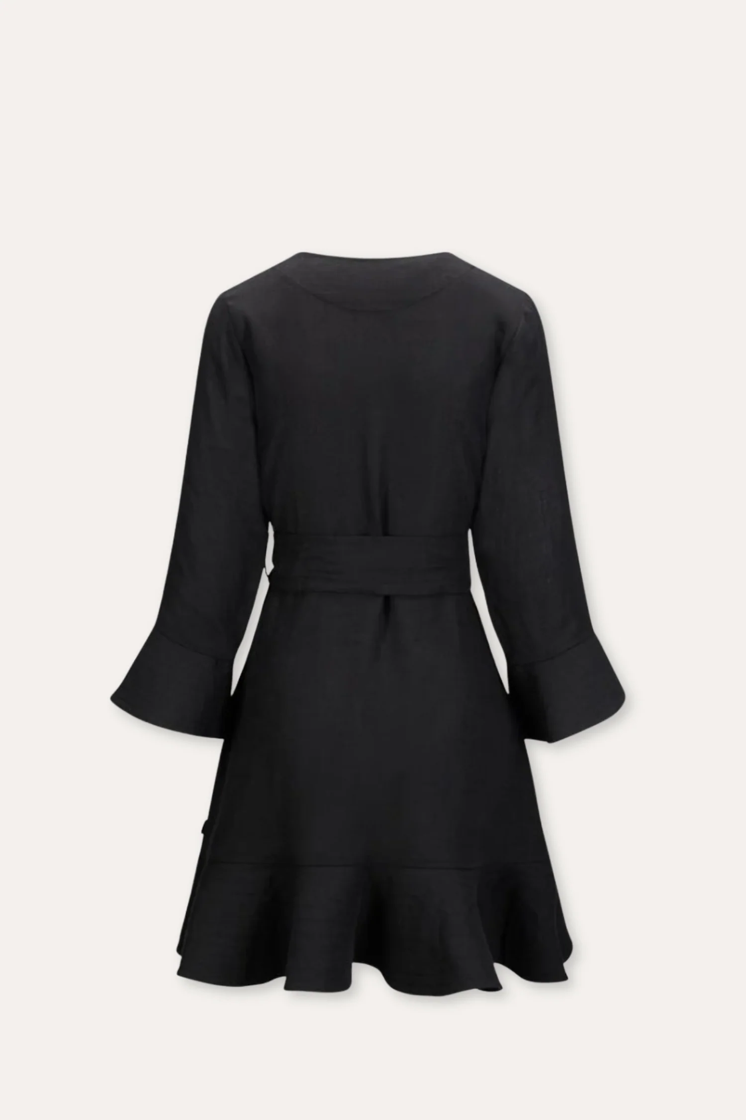 Gabrielle Linen Dress- Black - Image 2