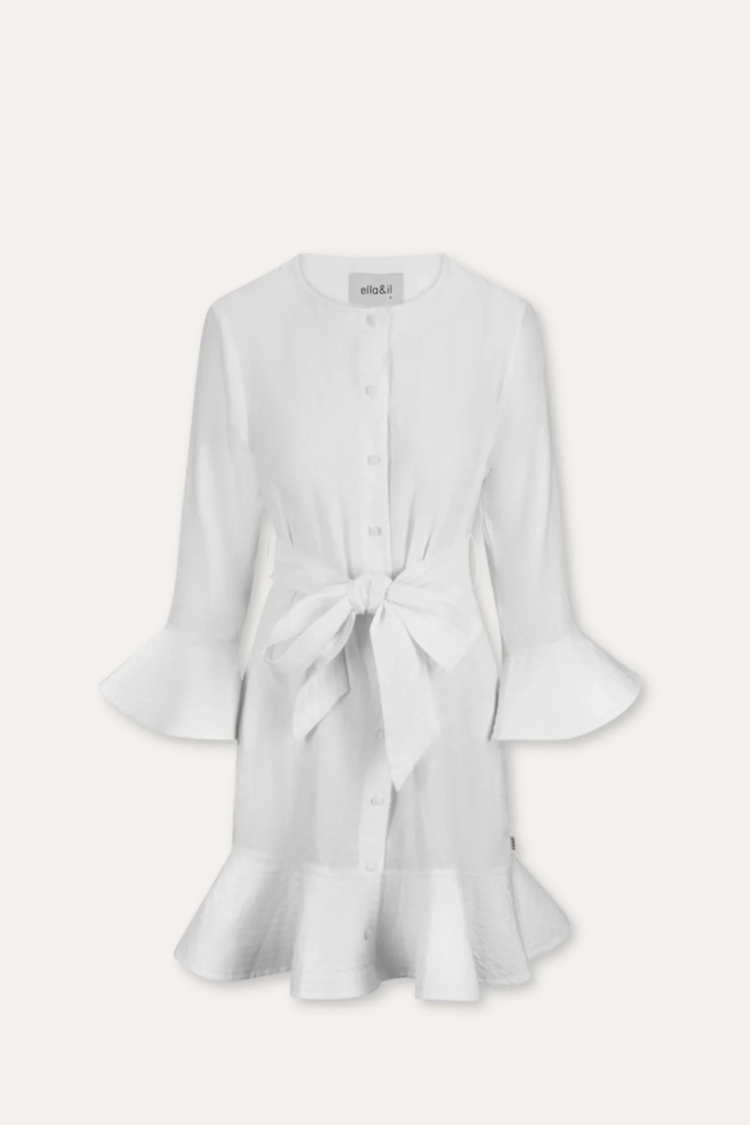 Gabrielle Linen Dress- White