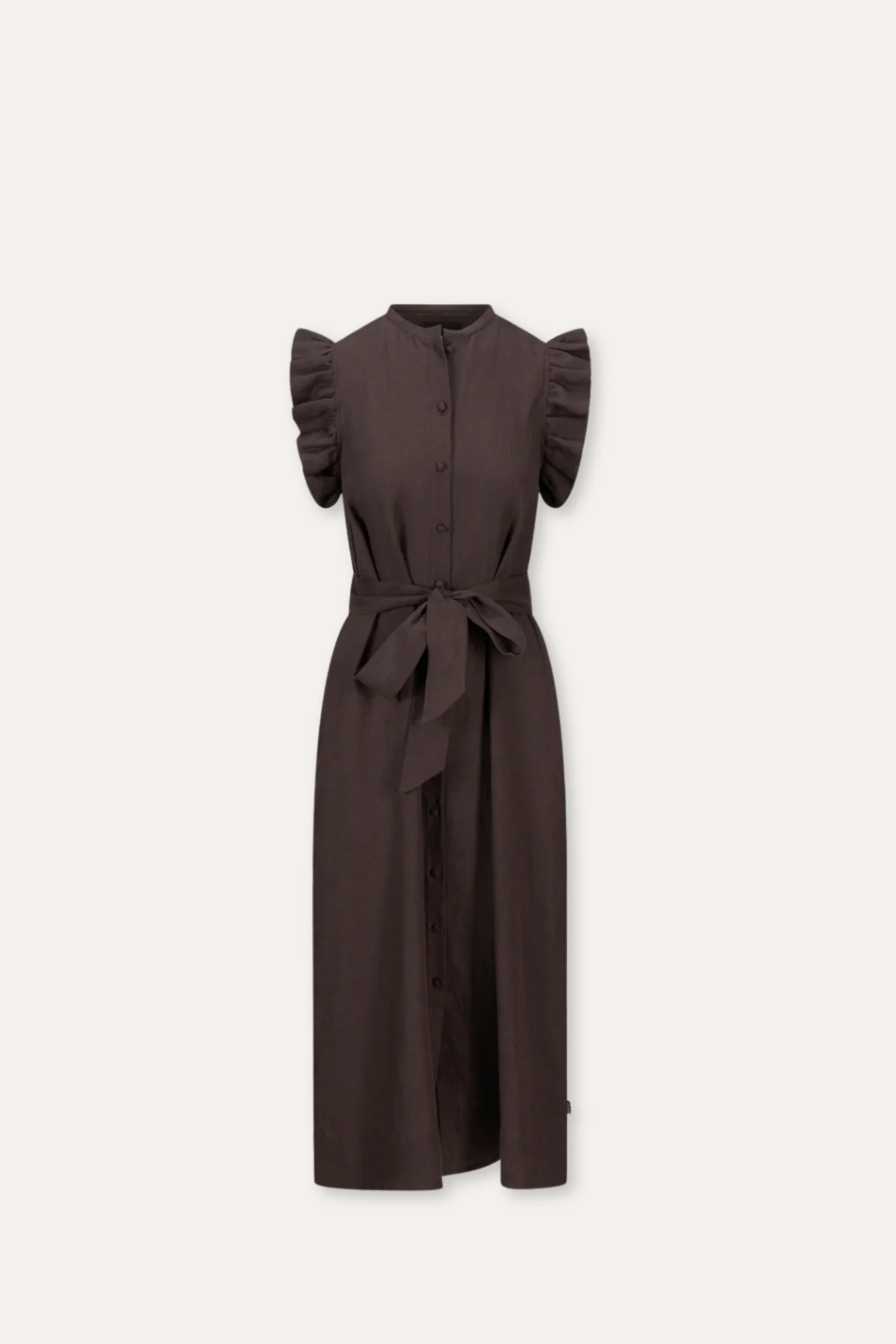 Pam Linen Dress- Dark Brown