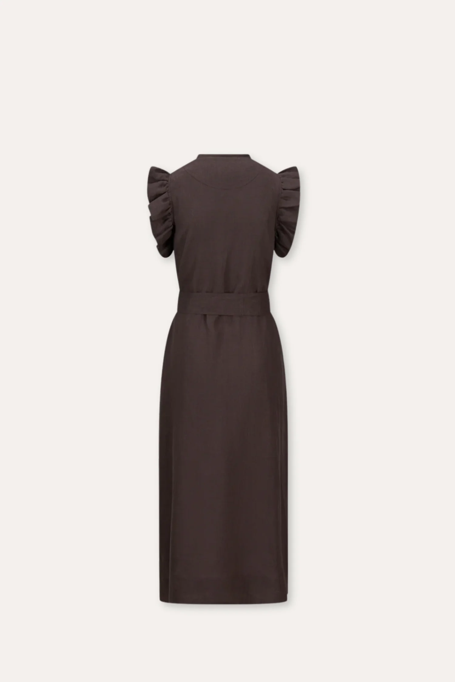 Pam Linen Dress- Dark Brown - Image 2