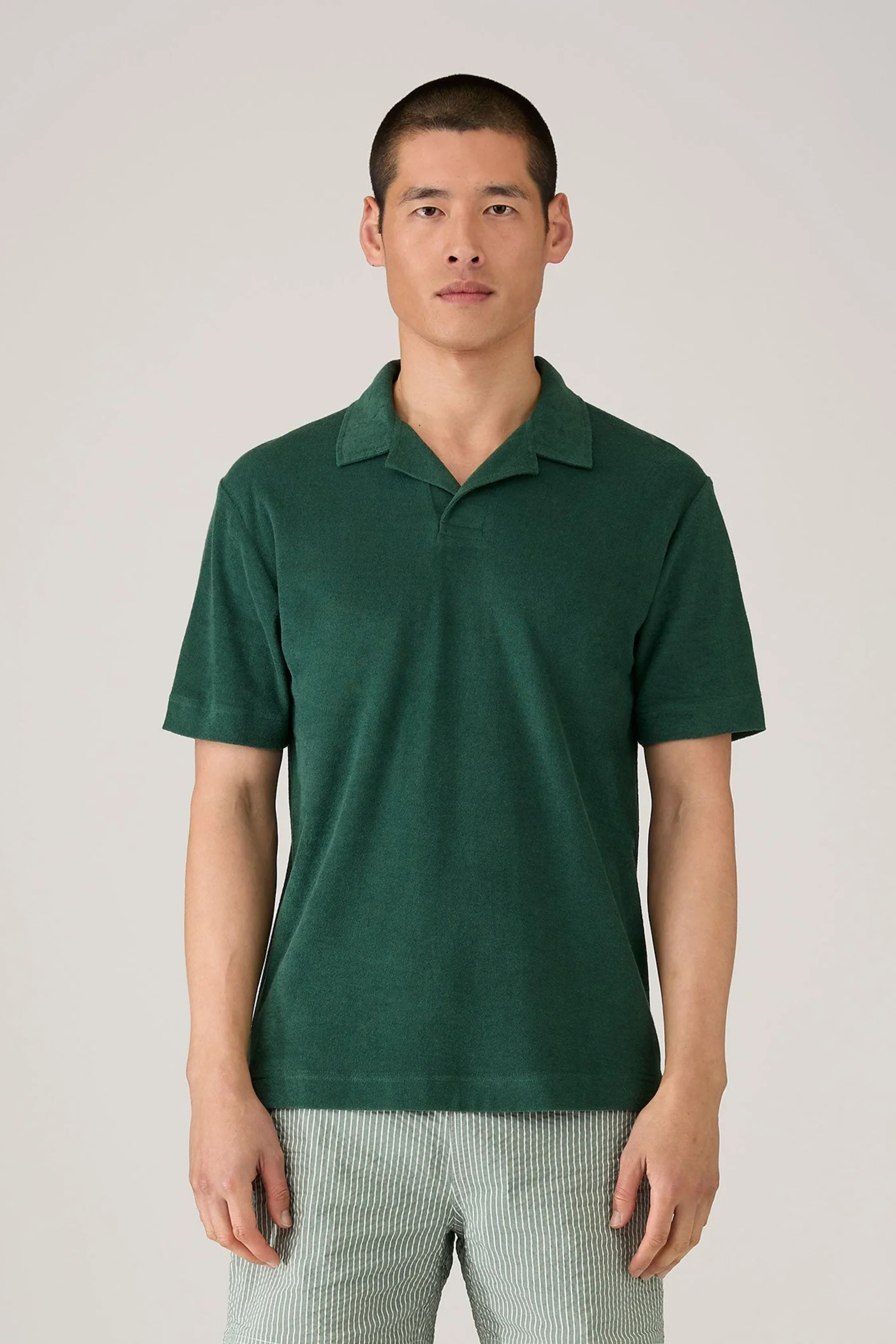 SS Towelling Polo Forest Green - Image 2