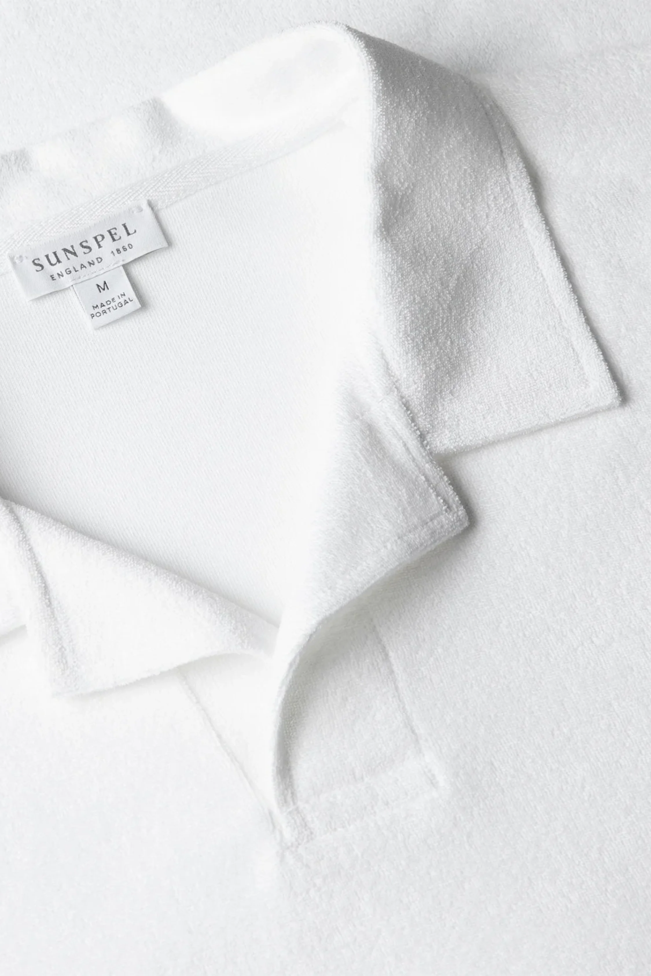 SS Towelling Polo Shirt White - Image 4
