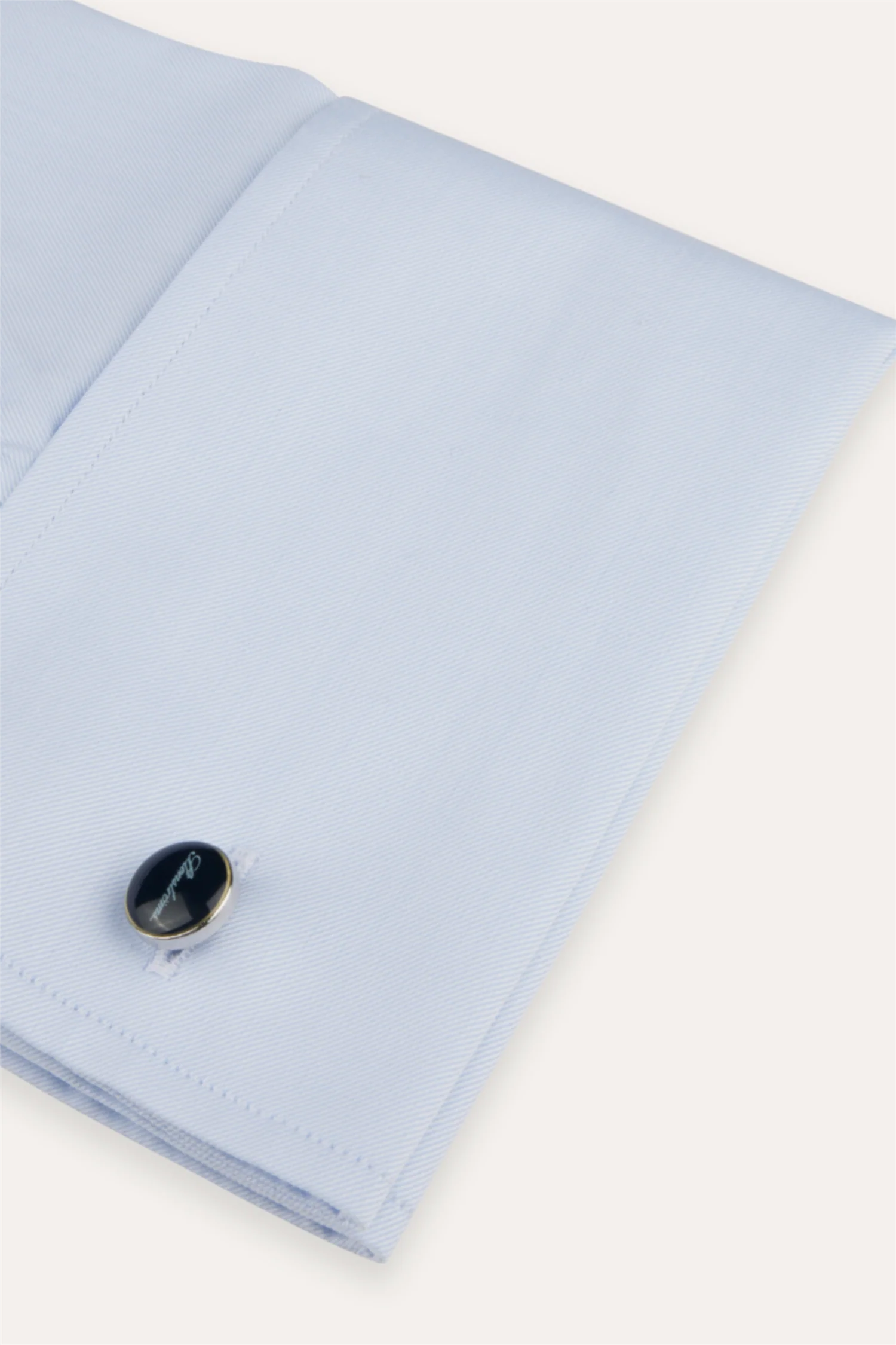 Regular Twill Shirt French Cuffs Light Blue - Image 3