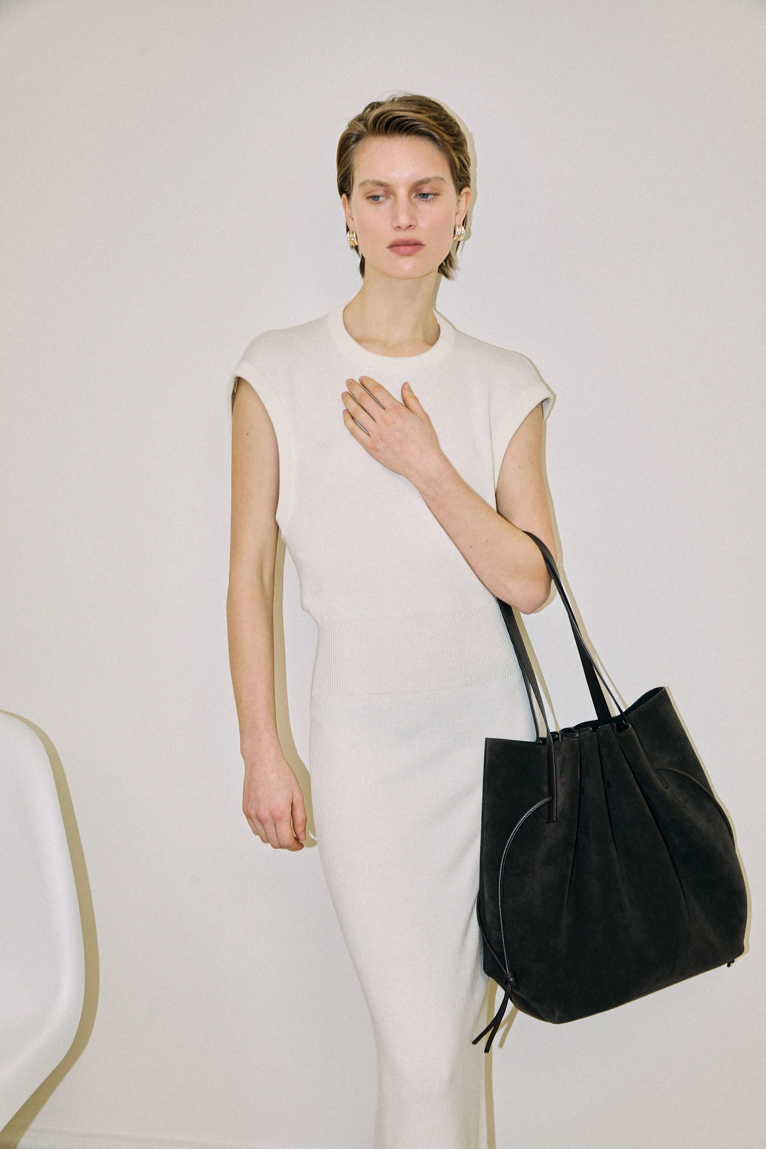 Scallop Tote- Ganache Suede Leather - Image 2