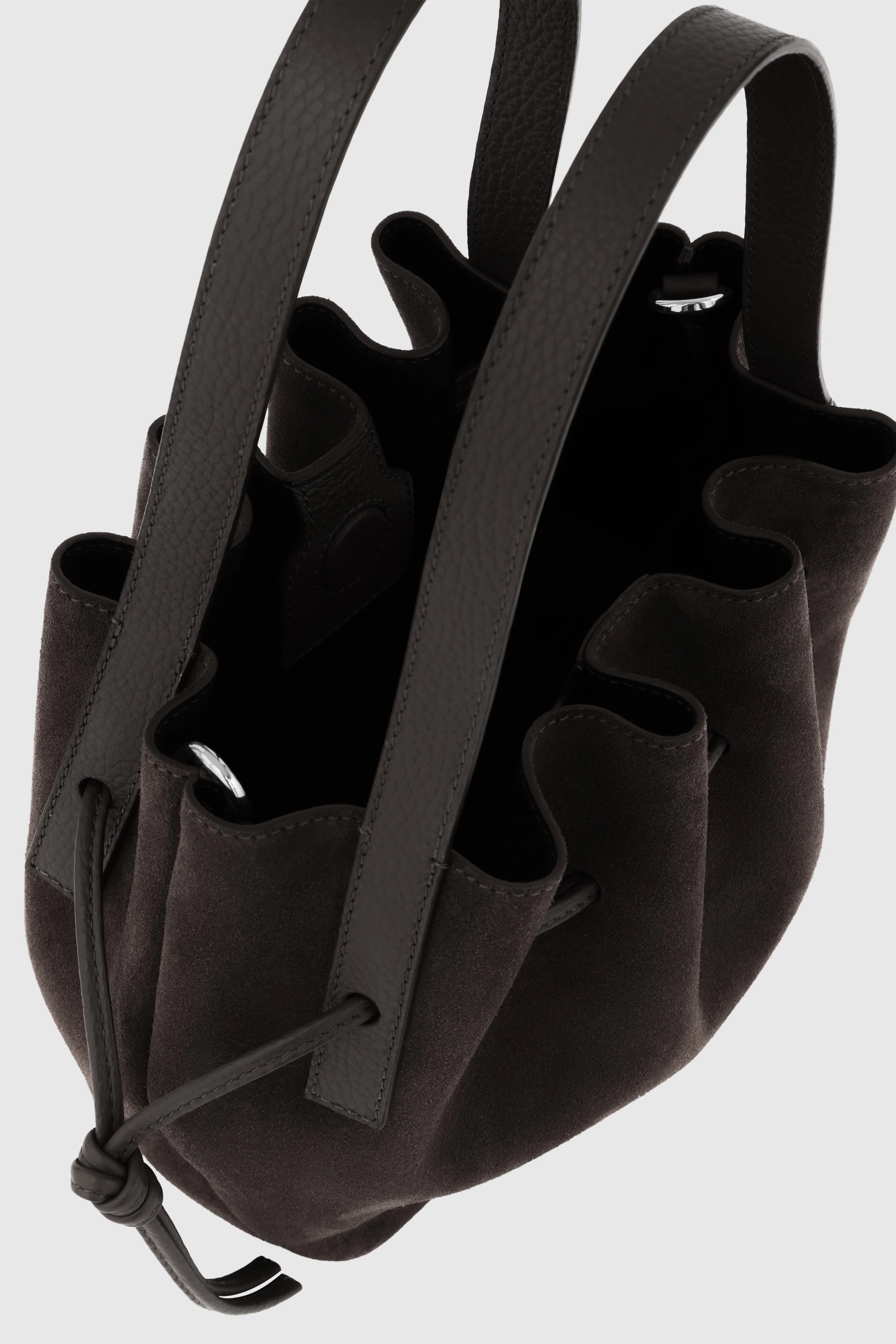 Mini Scallop Tote- Ganache Suede Leather - Image 3