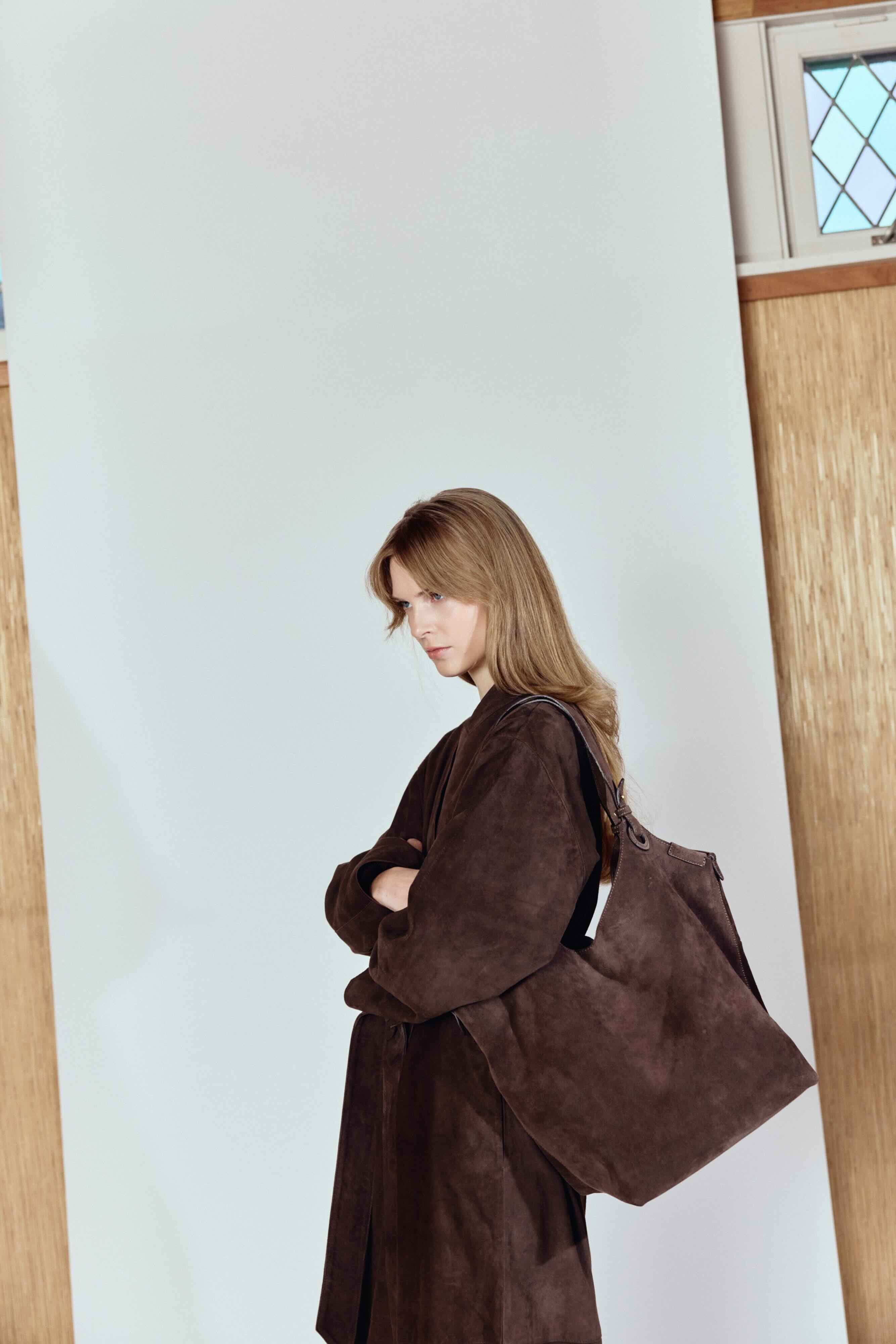 SOHO Shoulder Bag- Gold Camel Suede - Image 2