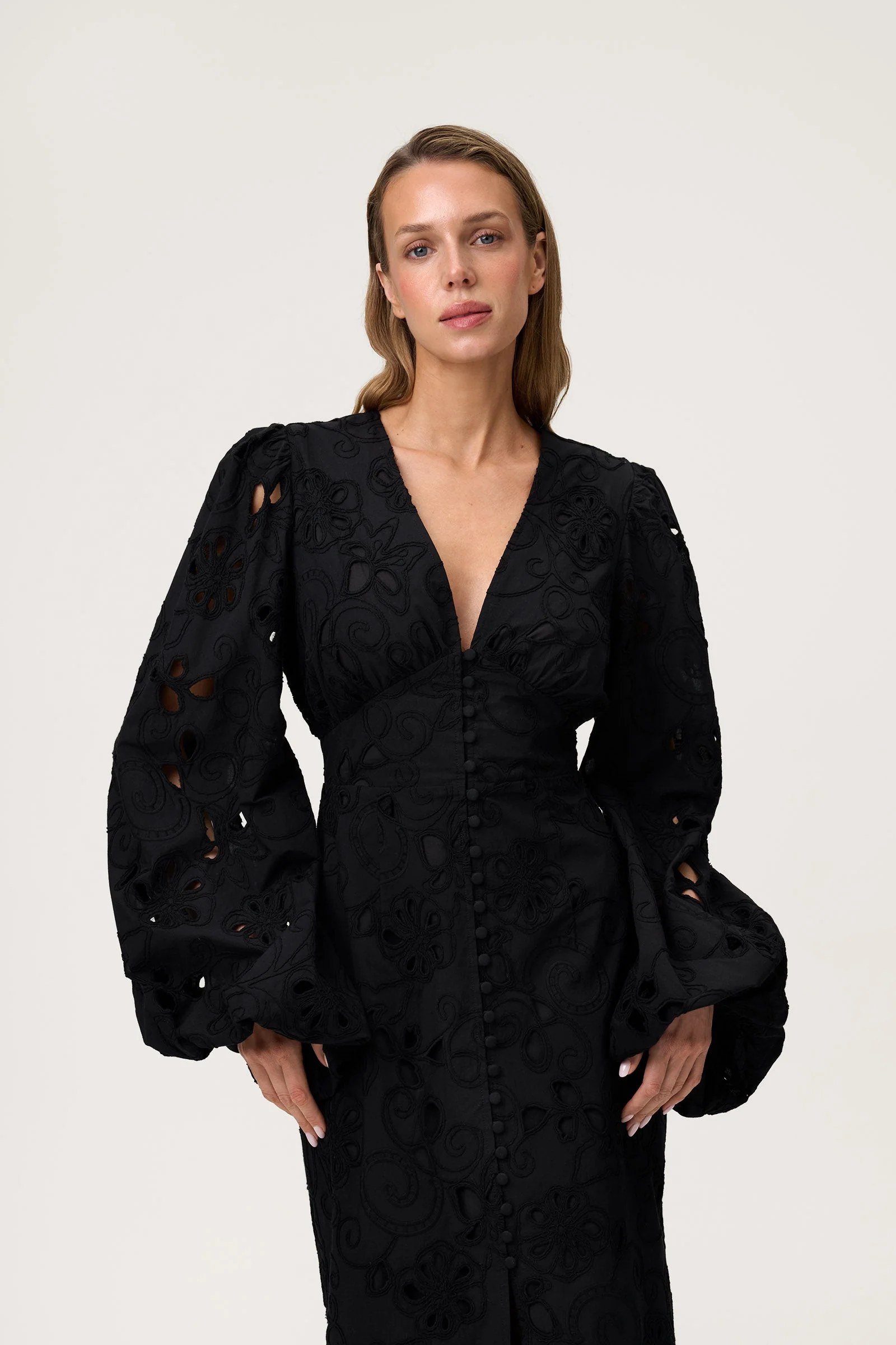 Positano Dress Black Embroidery - Image 3