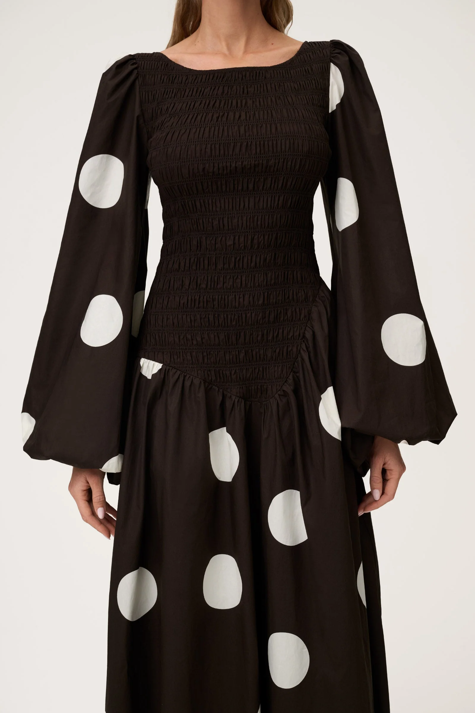 Fermo Dress Large Brown Dot - Image 3