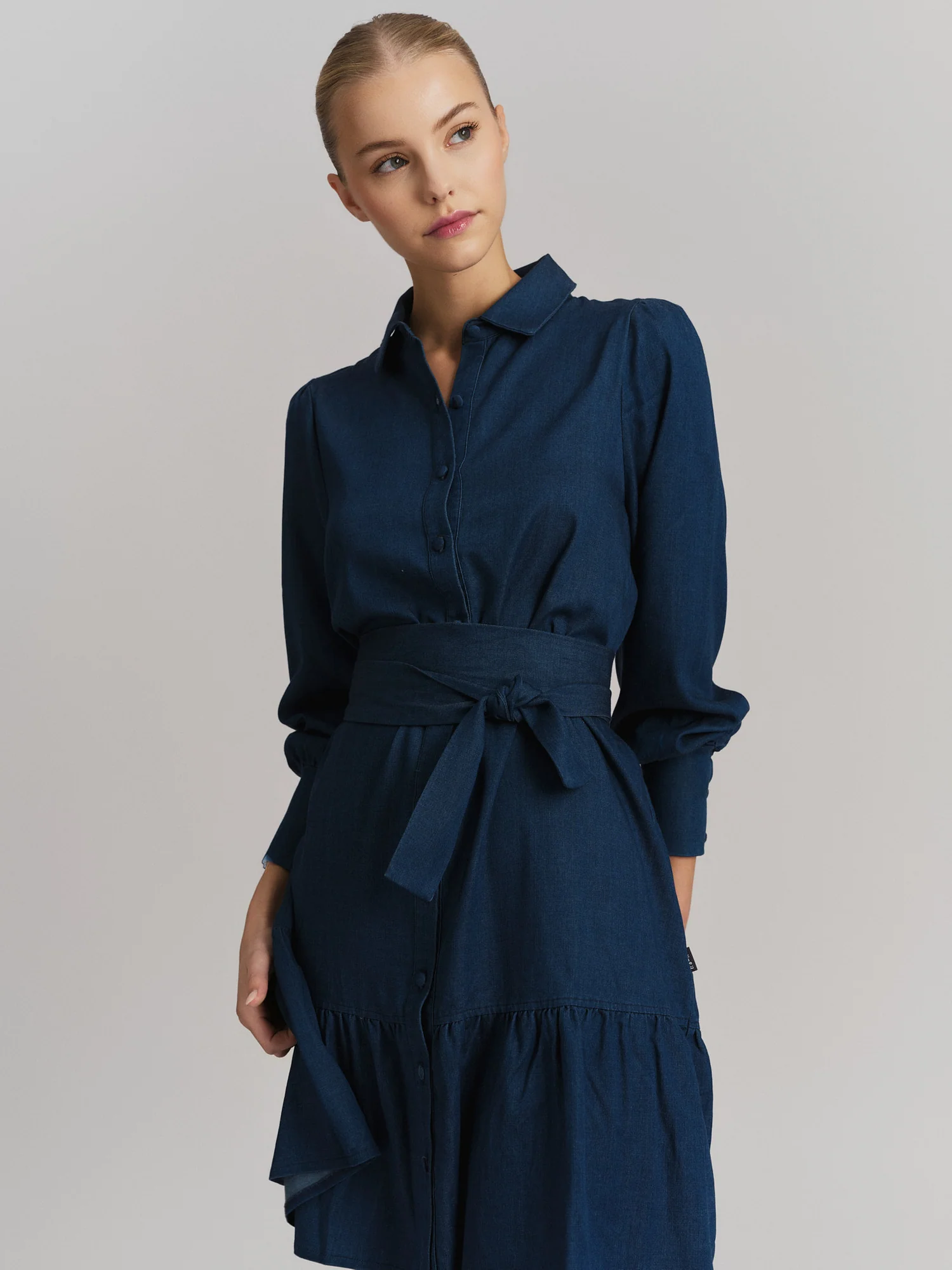 Silja Tencel Dress Dark Blue - Image 4