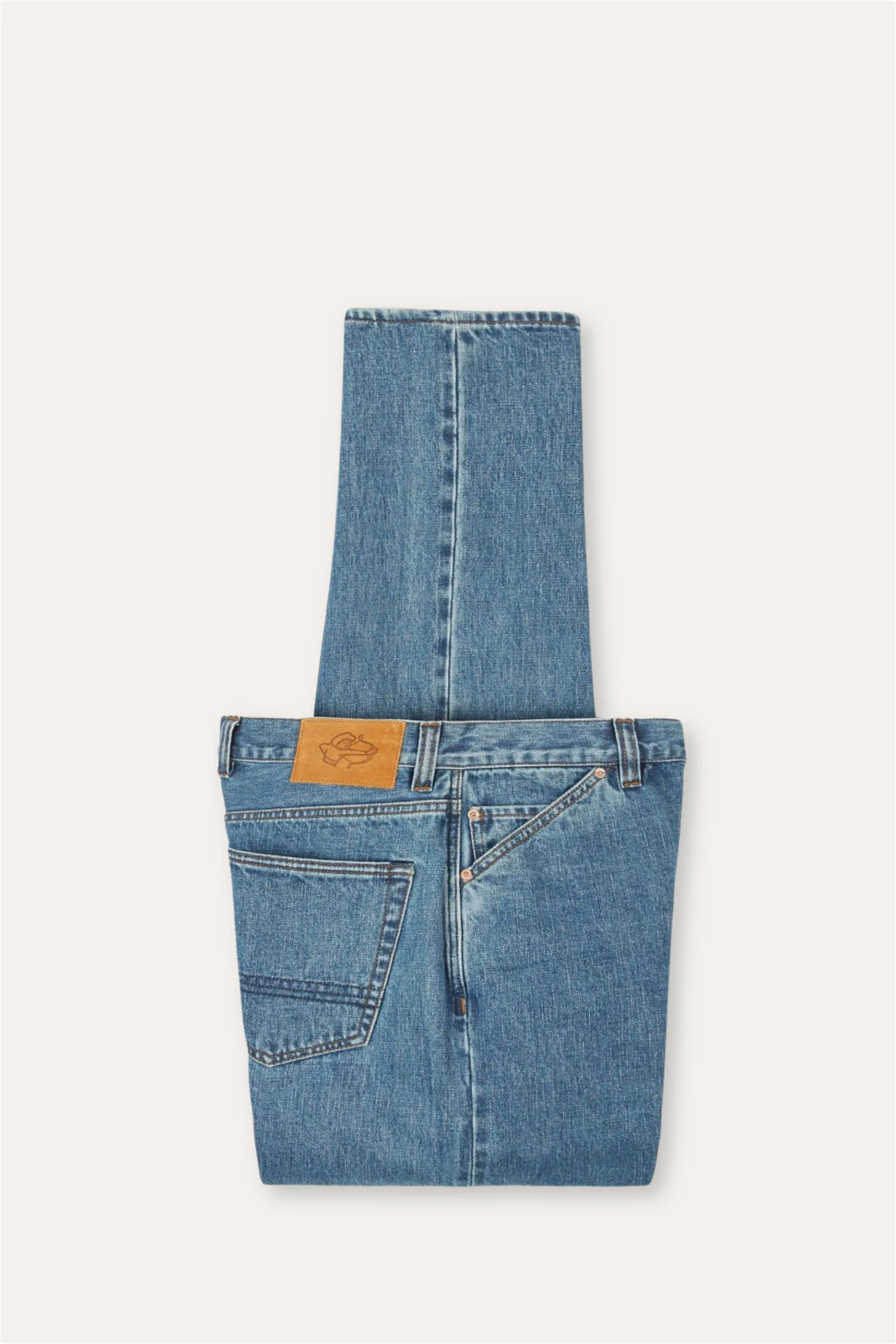 14,2 Oz 5-Pocket Mid-Waist Japanese Selvedge Denim Bleach Wash - Image 8