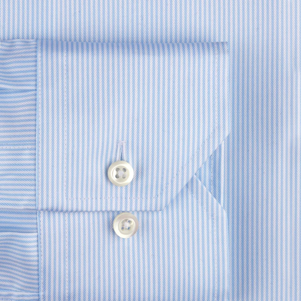 Slimline Pinstriped Twill Shirt XL-Sleeves Light Blue - Image 3