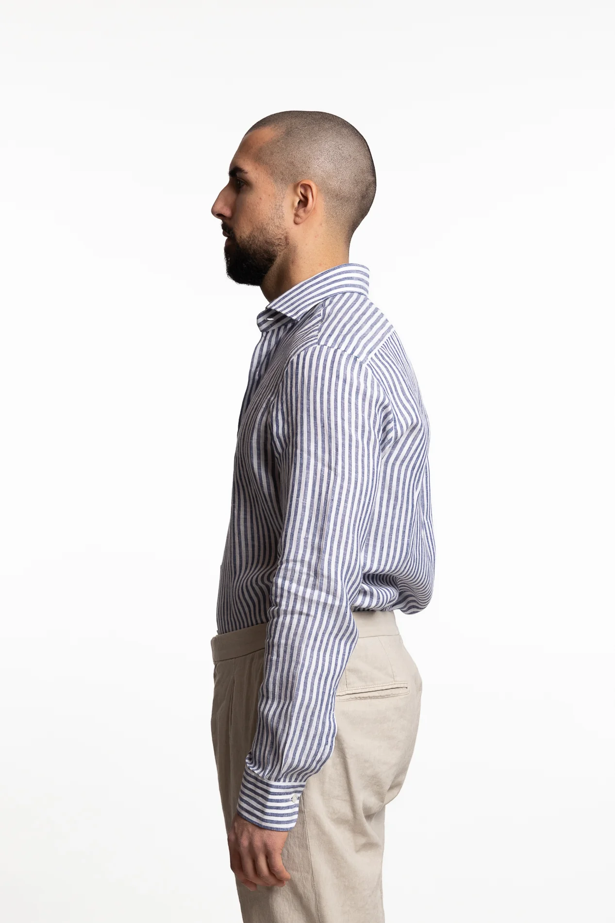 Culto Linen Shirt Blue Stripes - Image 2