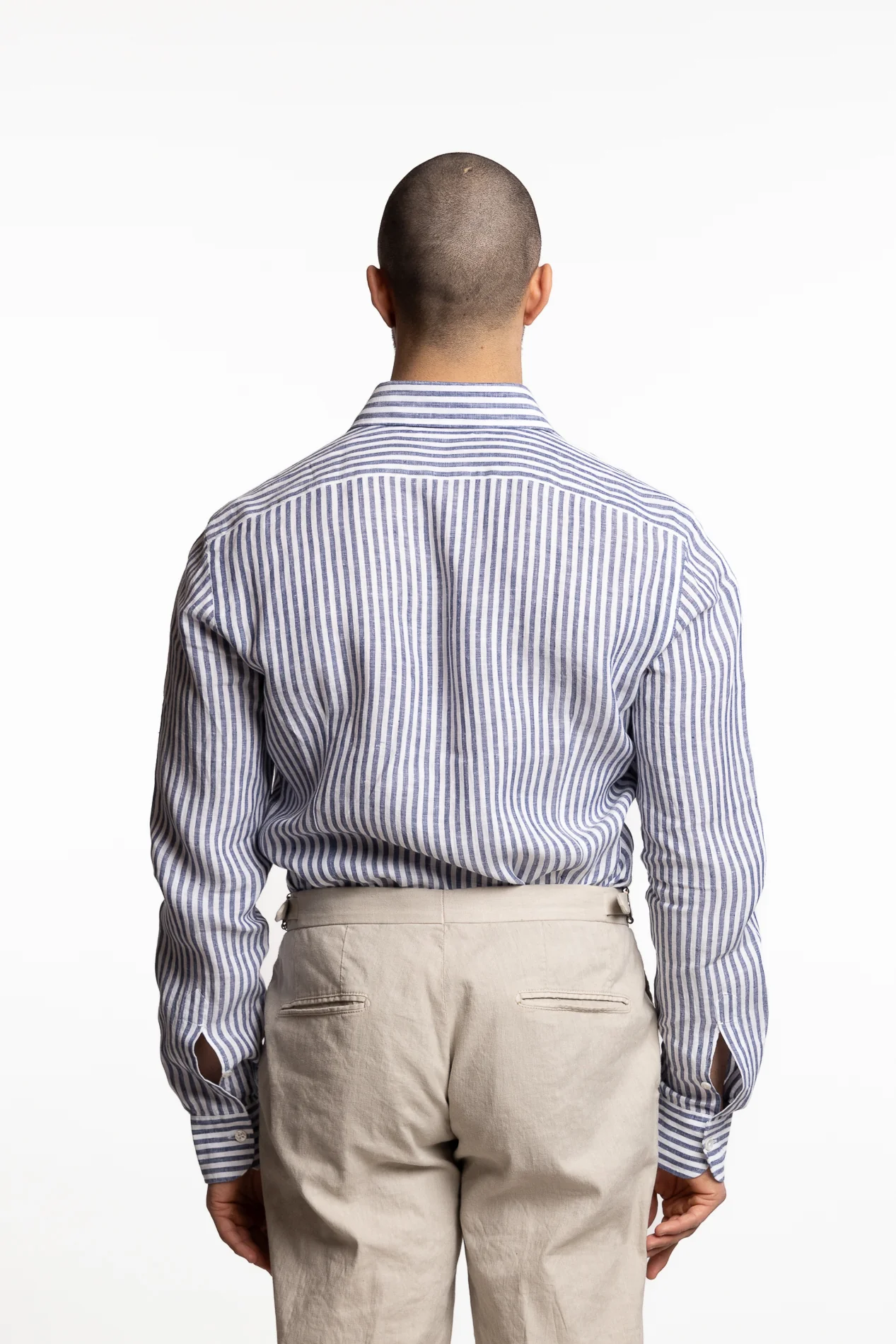 Culto Linen Shirt Blue Stripes - Image 3
