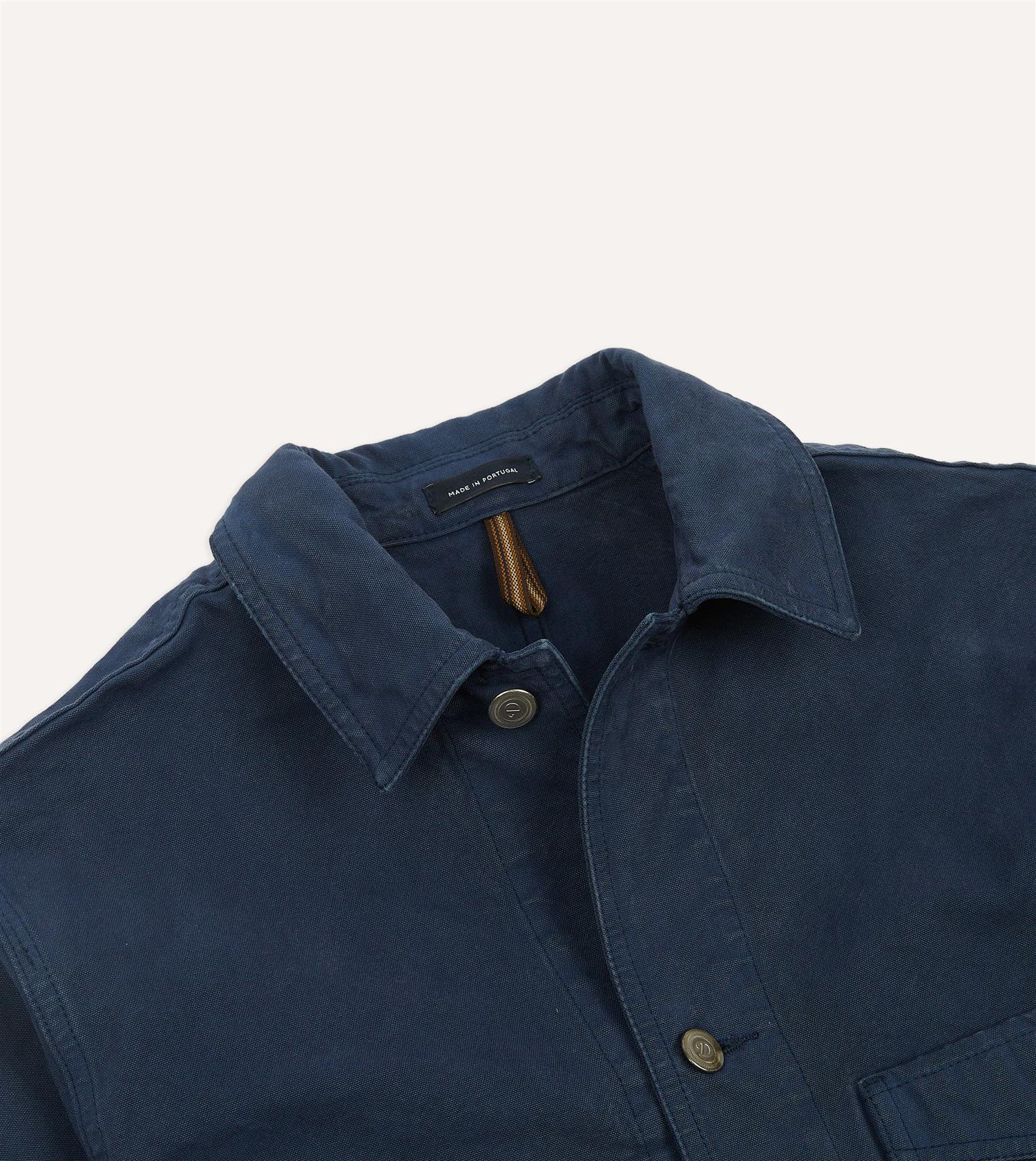 Cotton Duck Canvas Five-Pocket Chore Jacket Navy - Image 4