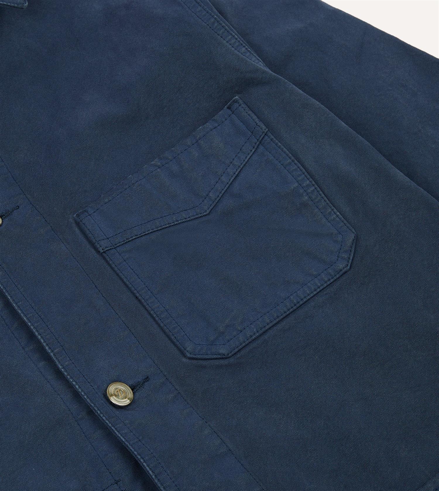 Cotton Duck Canvas Five-Pocket Chore Jacket Navy - Image 5