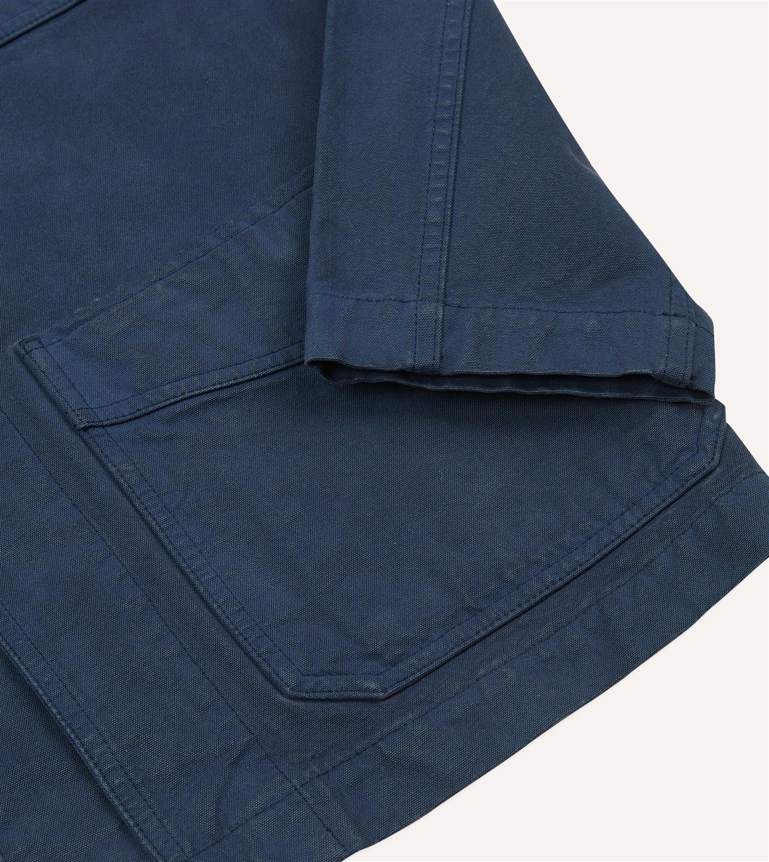 Cotton Duck Canvas Five-Pocket Chore Jacket Navy - Image 6