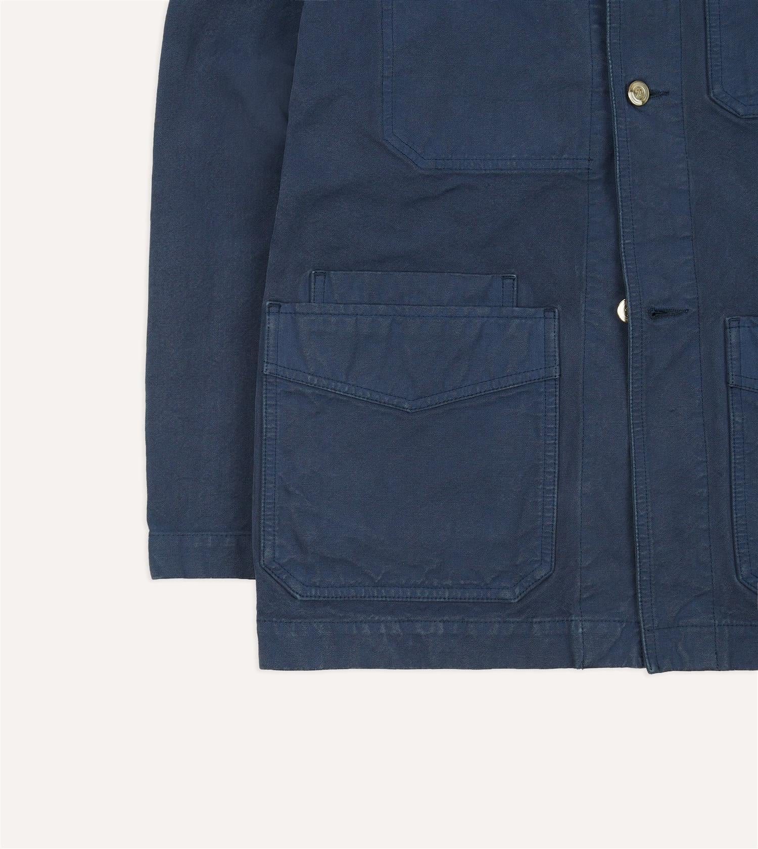 Cotton Duck Canvas Five-Pocket Chore Jacket Navy - Image 7