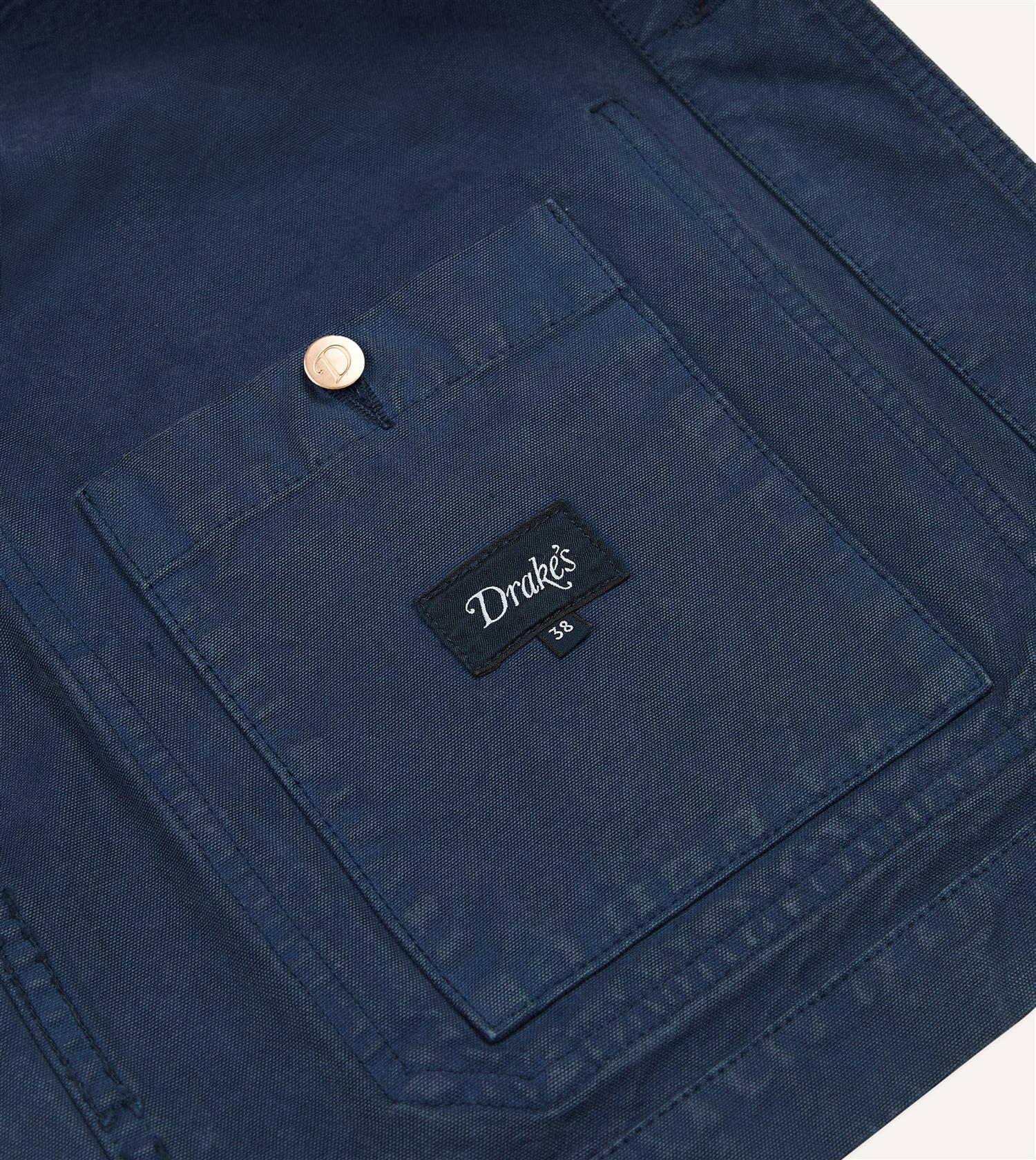 Cotton Duck Canvas Five-Pocket Chore Jacket Navy - Image 8